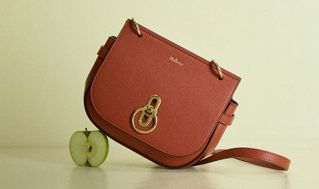 Mulberry large amberley satchel bag in navy blue croc effect leather