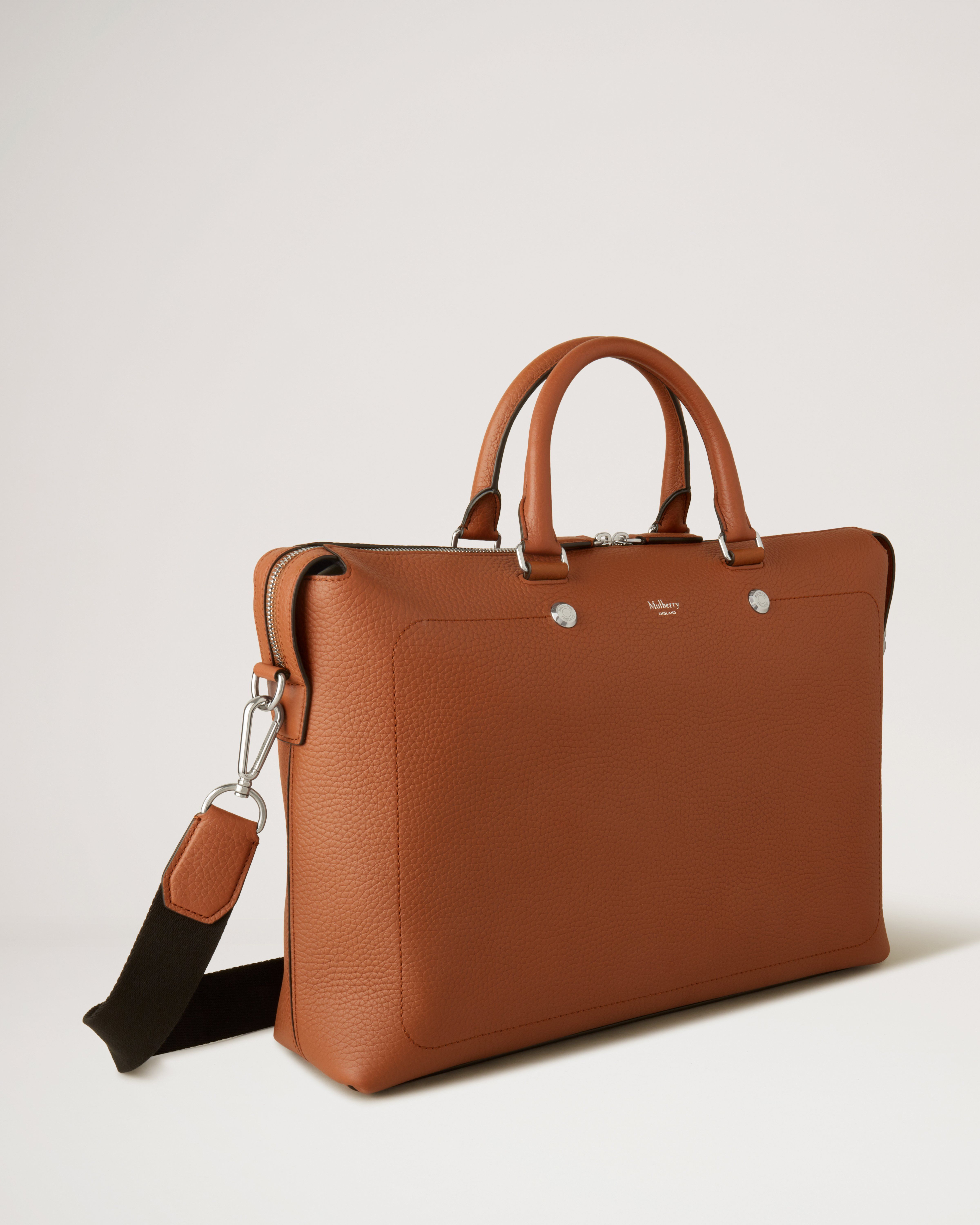 City Briefcase Chestnut Heavy Grain Women Mulberry