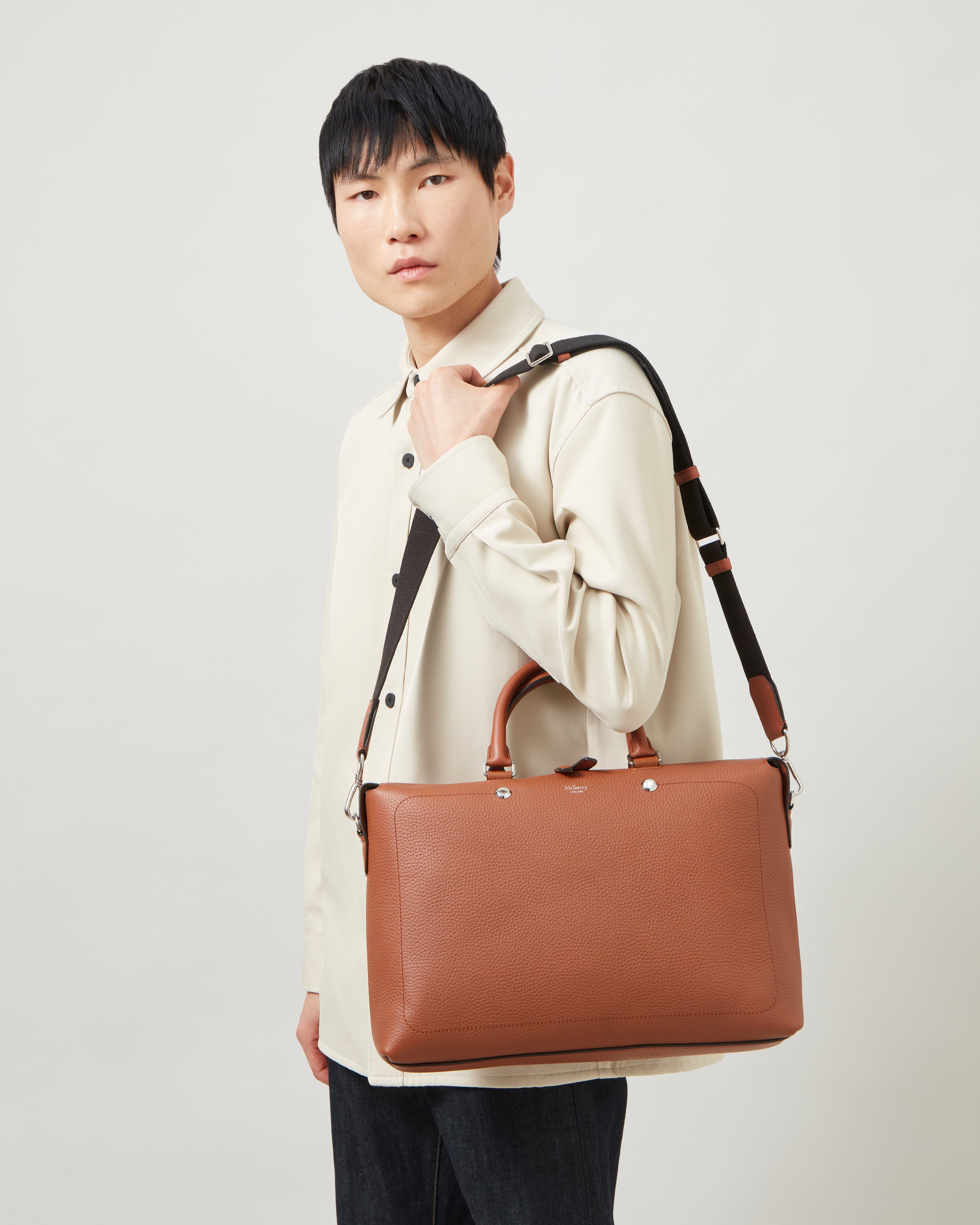 City Briefcase Chestnut Heavy Grain Women Mulberry