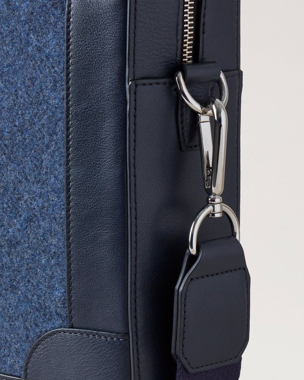 Belgrave Single Document Holder | Midnight Felt & Flat Calf | Women ...