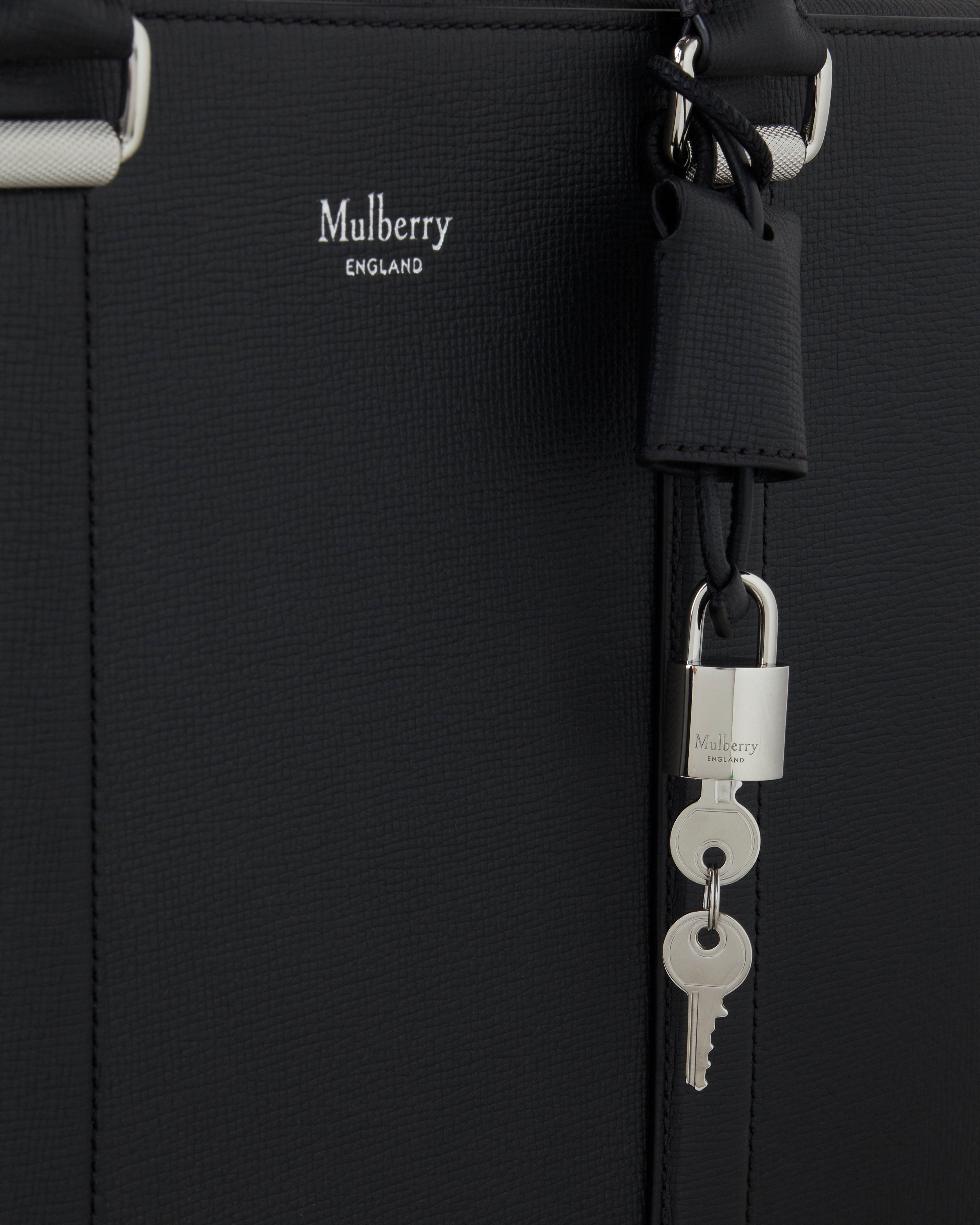 Camberwell Briefcase Black CrossBoarded Grain Men Mulberry