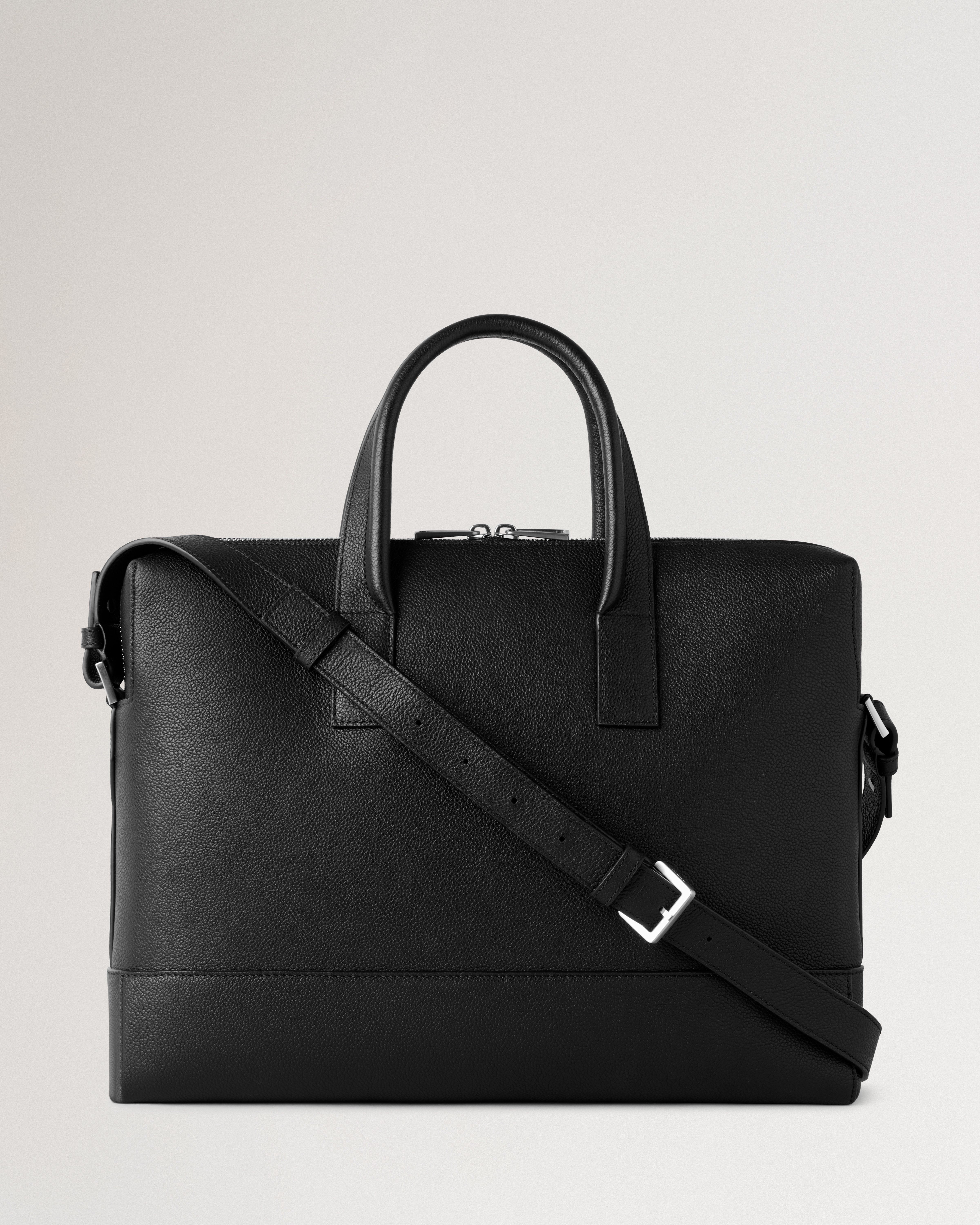 Farringdon Briefcase Black Small Pebble Grain Men Mulberry