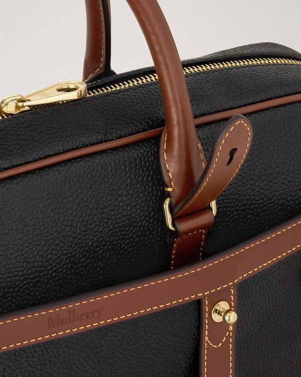 Mulberry | ヘリテージ ブリーフケース | ブラック＆コニャック バイオ