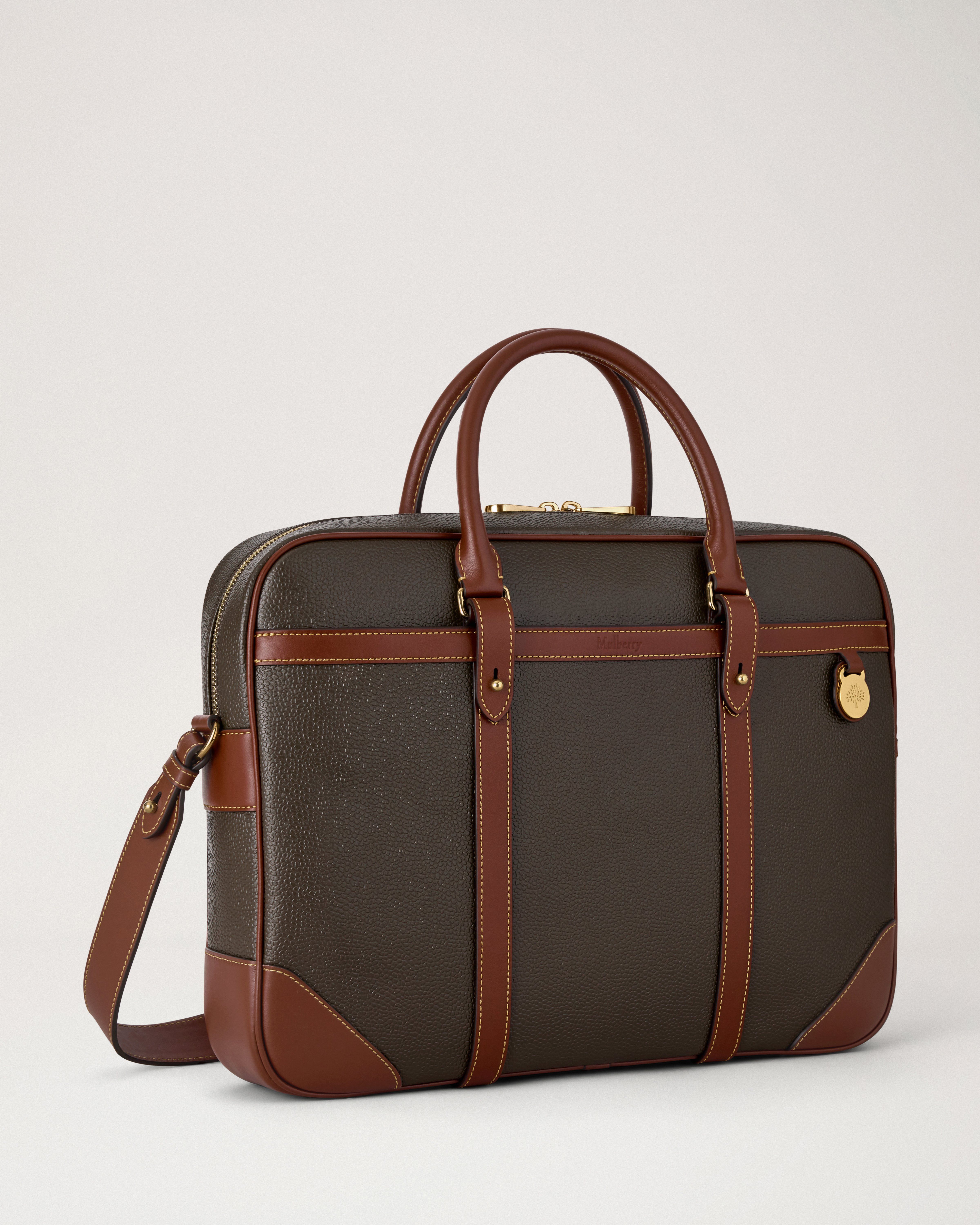 Mulberry | Heritage Briefcase | Mole & Cognac Bio-Based Scotchgrain