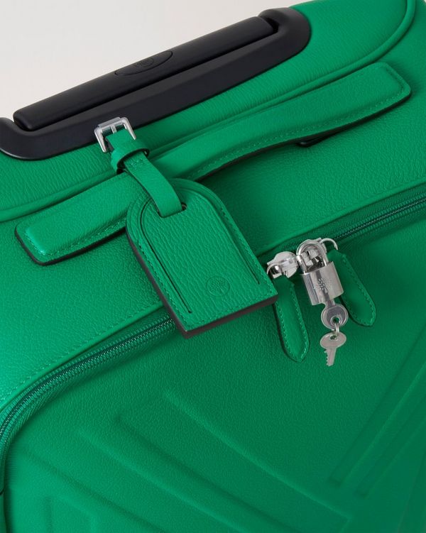 Leather 4 Wheel Suitcase | Lawn Green High Shine Leather | Travel ...