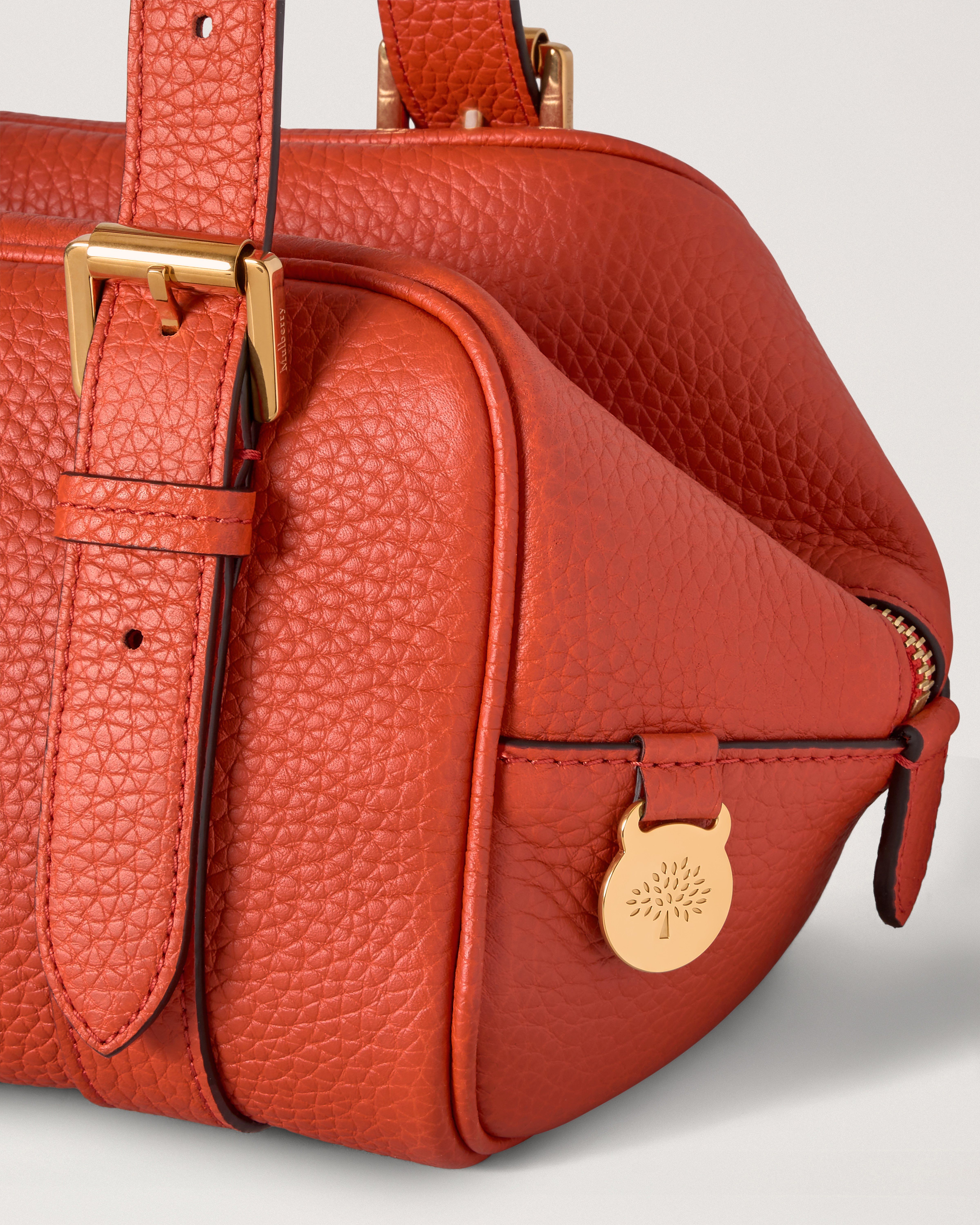 Mulberry | Small Boston | Coral Orange Heavy Grain | Summer Edit