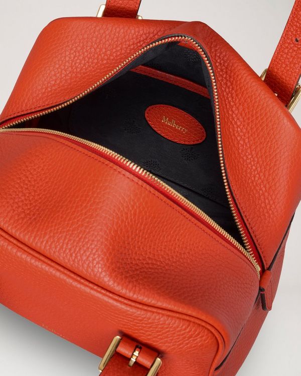 Mulberry | Small Boston | Coral Orange Heavy Grain | Summer Edit