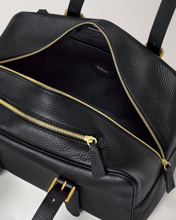 MULBERRY レザー ボストンバッグ 2way ショルダーバッグ ブラック Mulberry | ボストン | ブラック ヘビーグレインレザー | Women