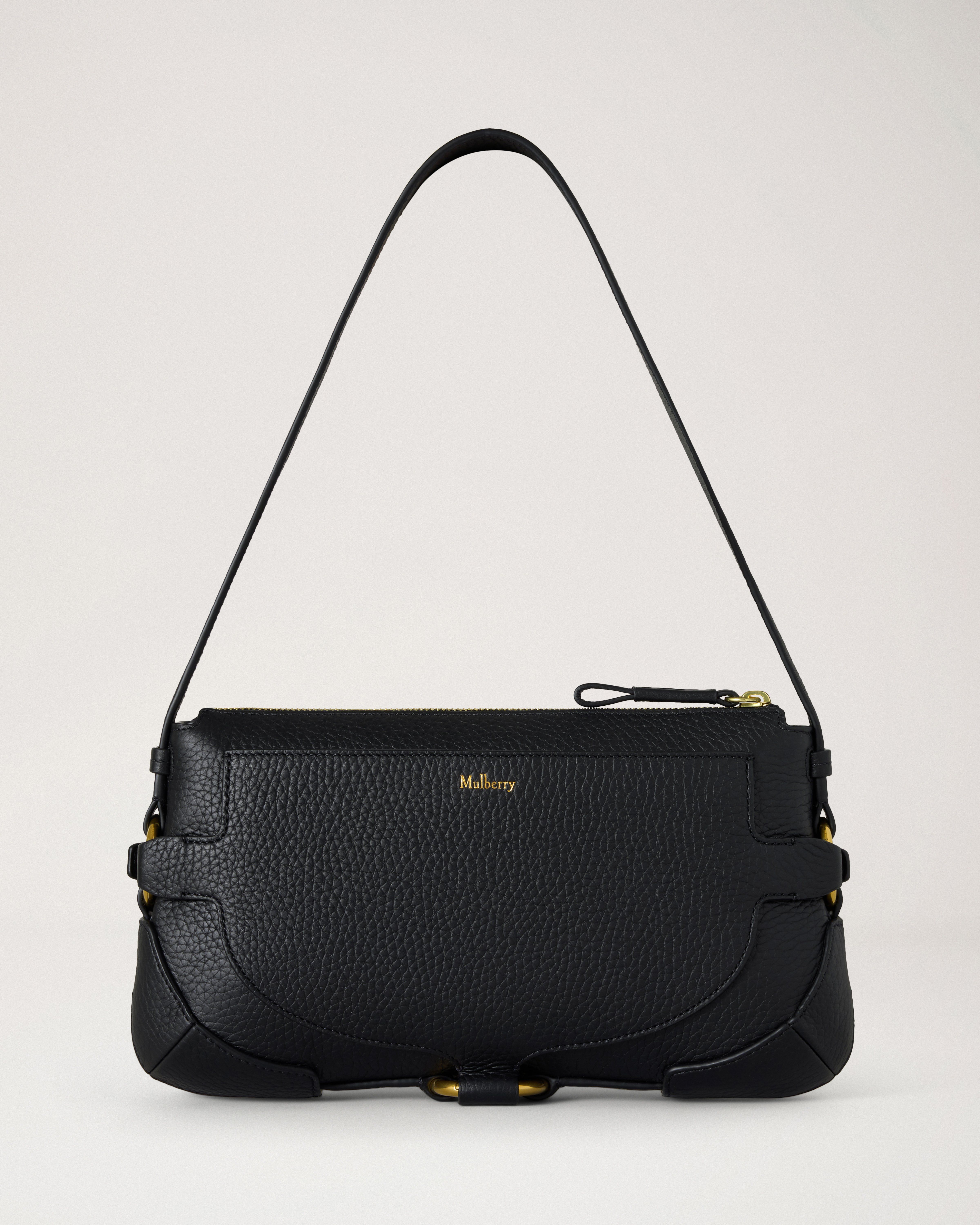 Mulberry | Lennox Shoulder Bag | Black Heavy Grain | Women