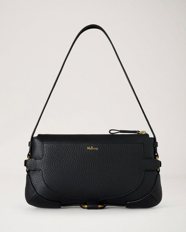 Mulberry | Lennox Shoulder Bag | Black Heavy Grain | Women