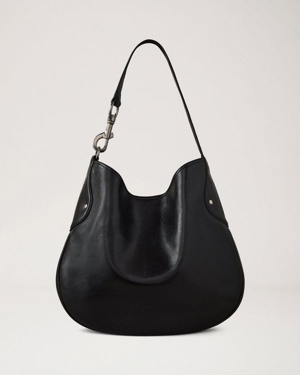 Mulberry | Hackney Shoulder Bag | Black High Shine Leather | Women