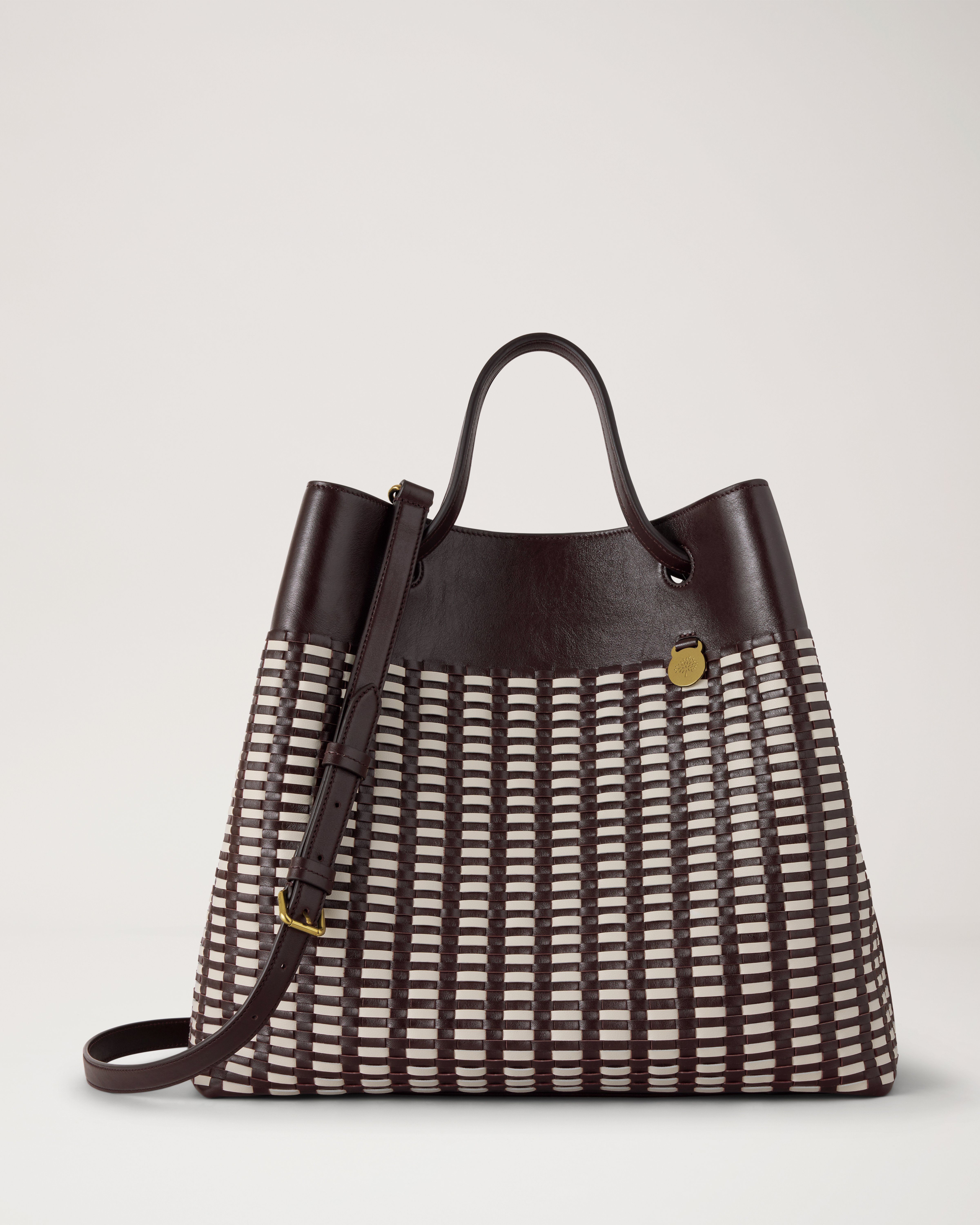 Mulberry | ウーブン トート | エボニー＆エッグシェル ウーブンレザー