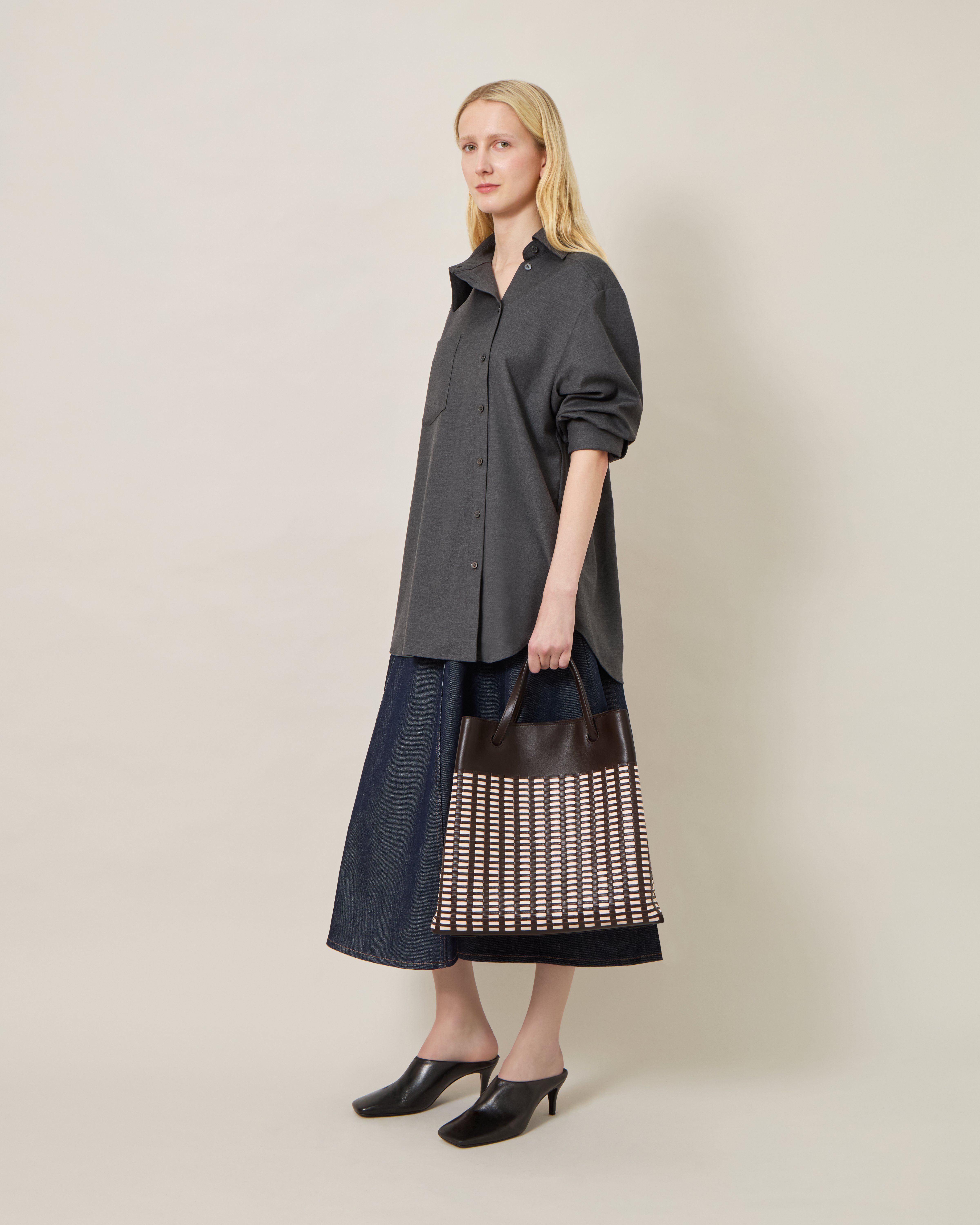 Mulberry | ウーブン トート | エボニー＆エッグシェル ウーブンレザー 
