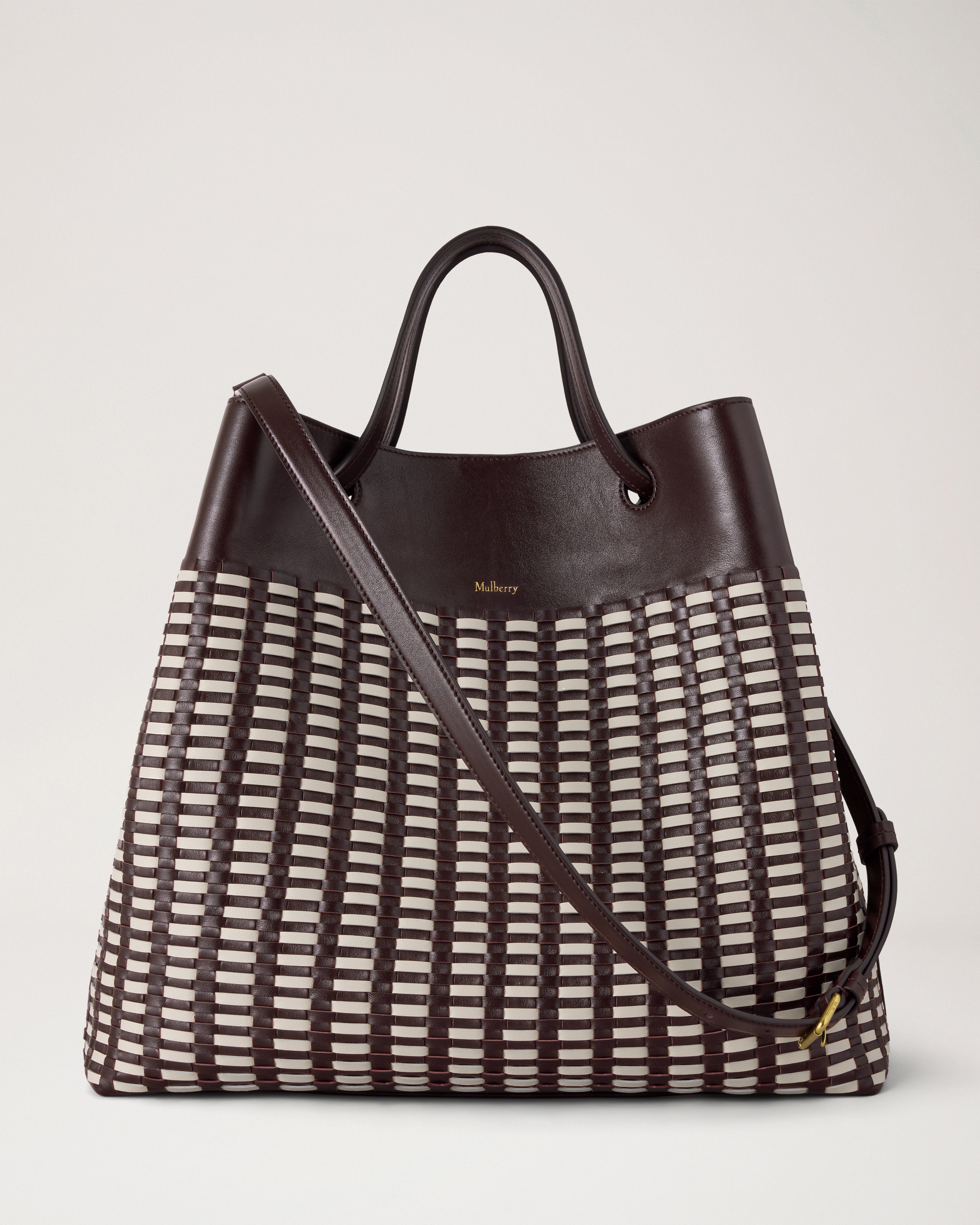 Mulberry | ウーブン トート | エボニー＆エッグシェル ウーブンレザー