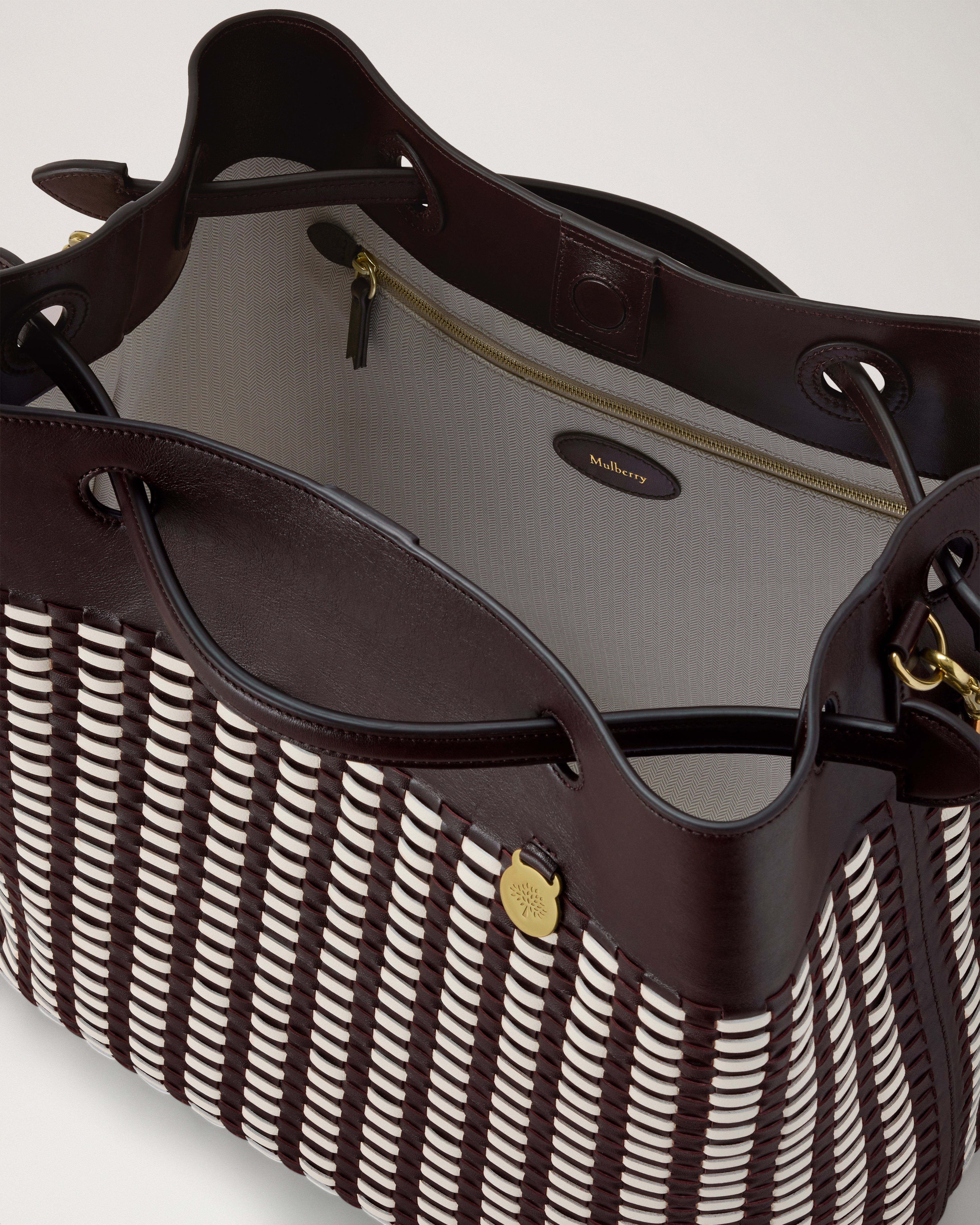 Mulberry | Woven Tote | Ebony & Eggshell Woven Leather | Gifts For Her