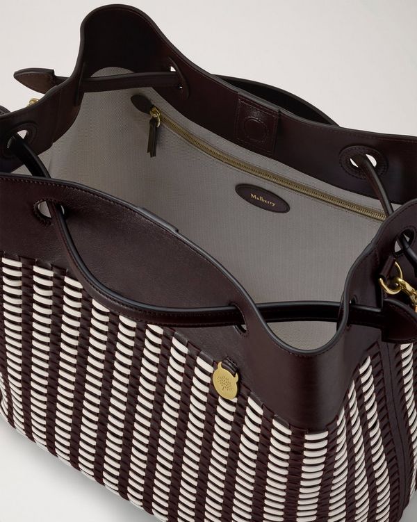 Mulberry | ウーブン トート | エボニー＆エッグシェル ウーブンレザー 