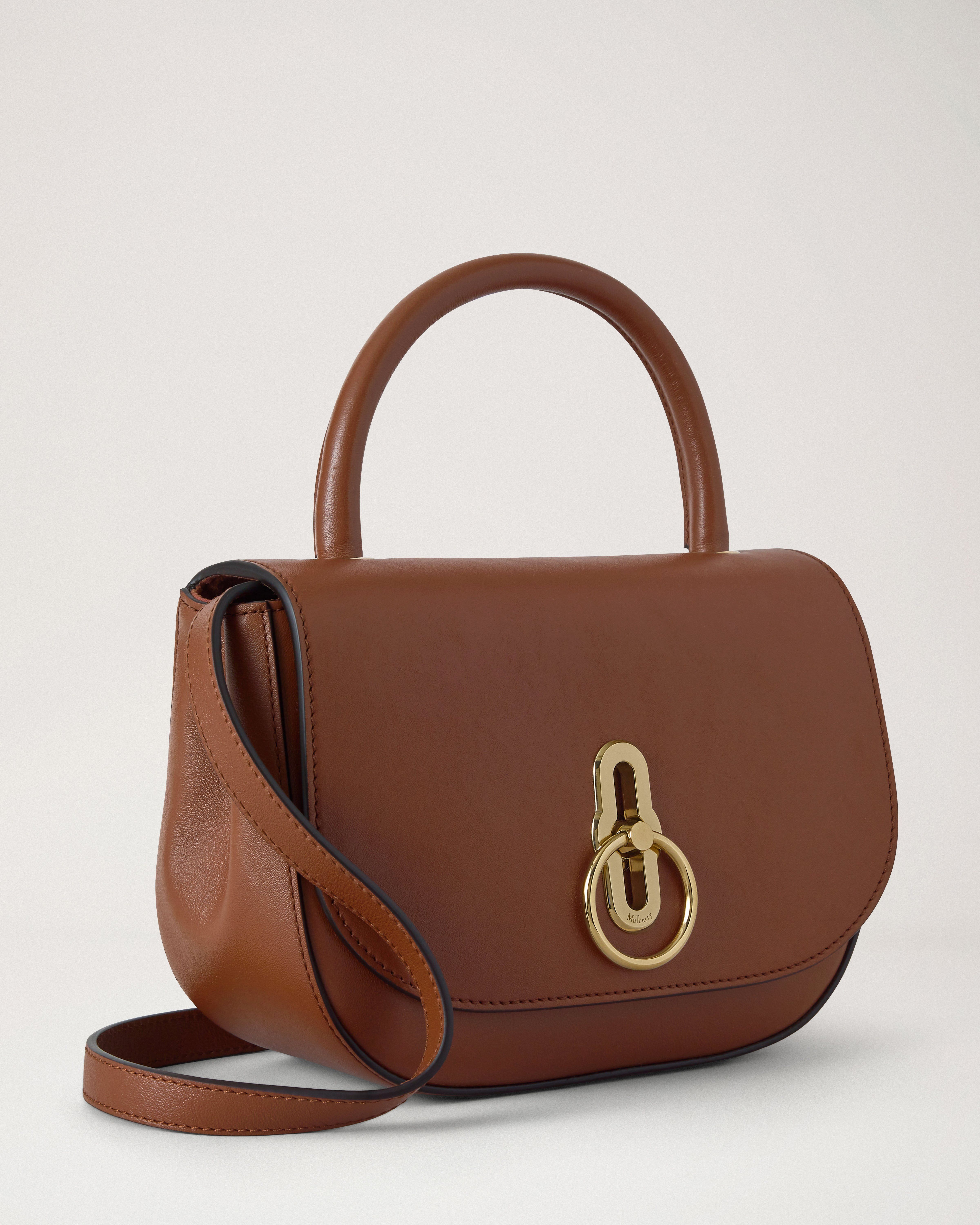 Mulberry | Small Amberley Top Handle | Oak Supple Smooth Leather