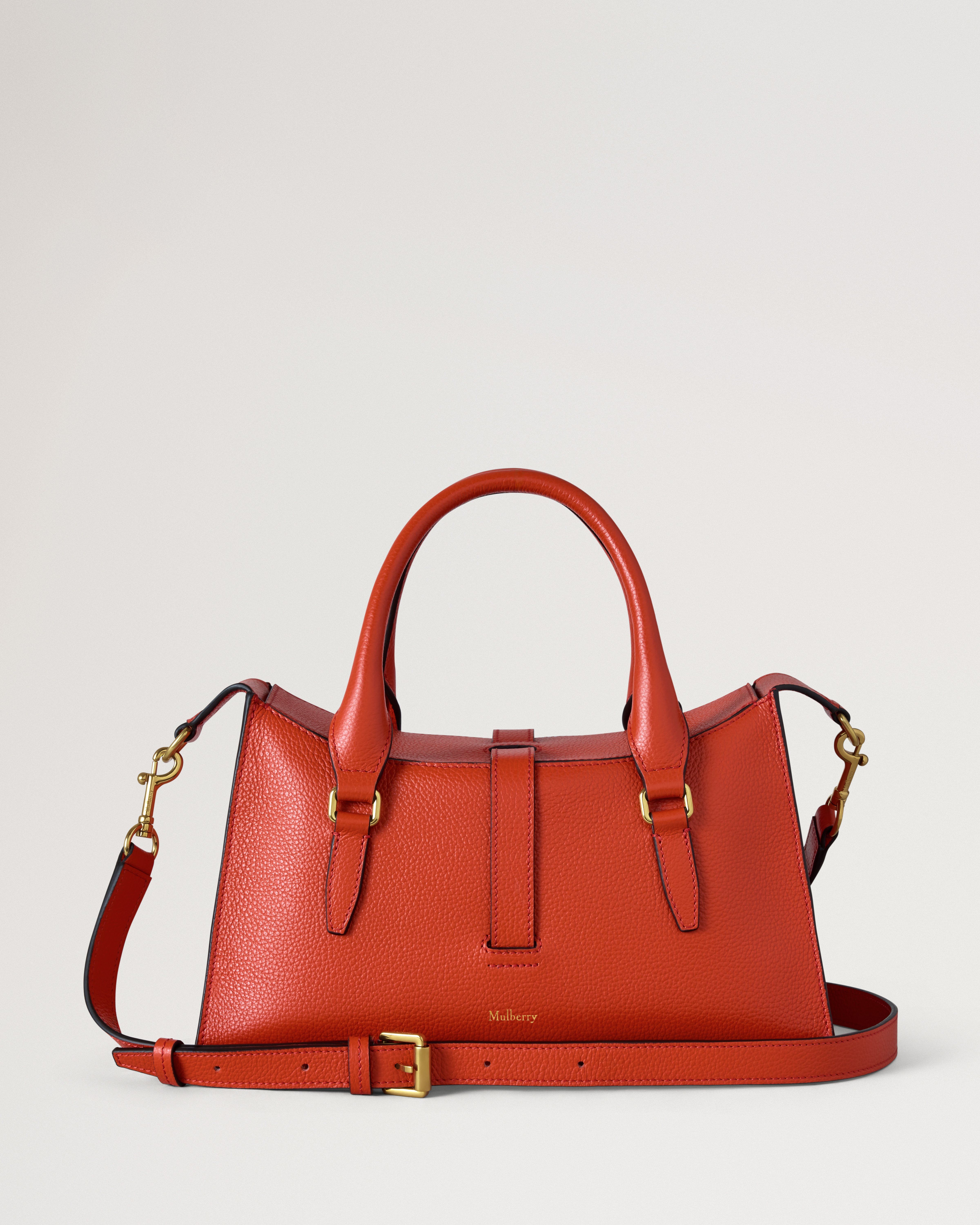 Mulberry | Small Roxanne | Coral Orange Small Classic Grain | The