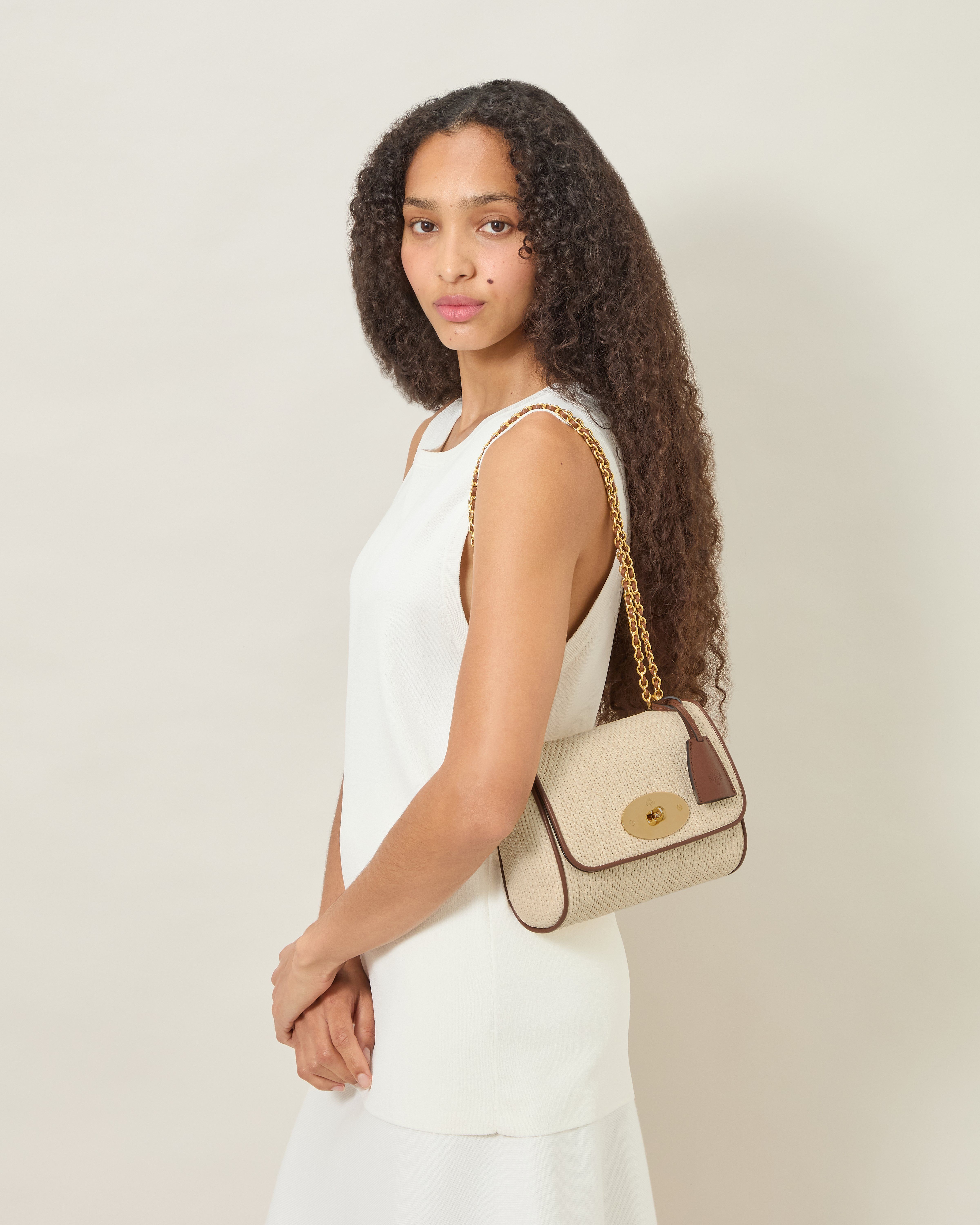 Mulberry | Lily | Ecru & Bright Oak Raffia & Leather Trim | Women