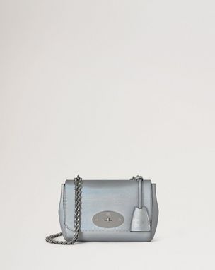 Mulberry | Lily Clutch | Silver Iridescent Lizard Embossed Leather