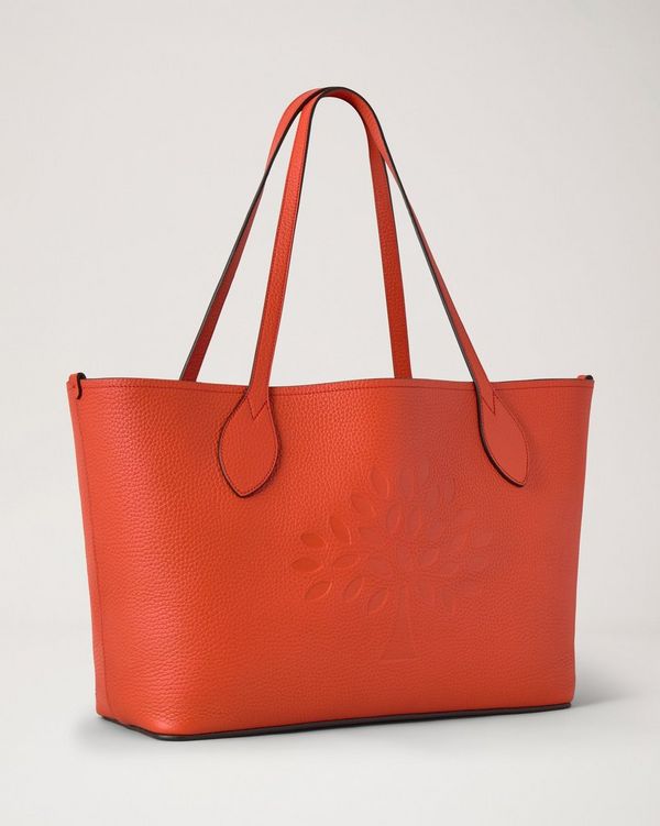 トートバッグ ダークグリーン×オレンジ ガガミラノ Mulberry | ツリー トート | コーラルオレンジ ヘビーグレインレザー