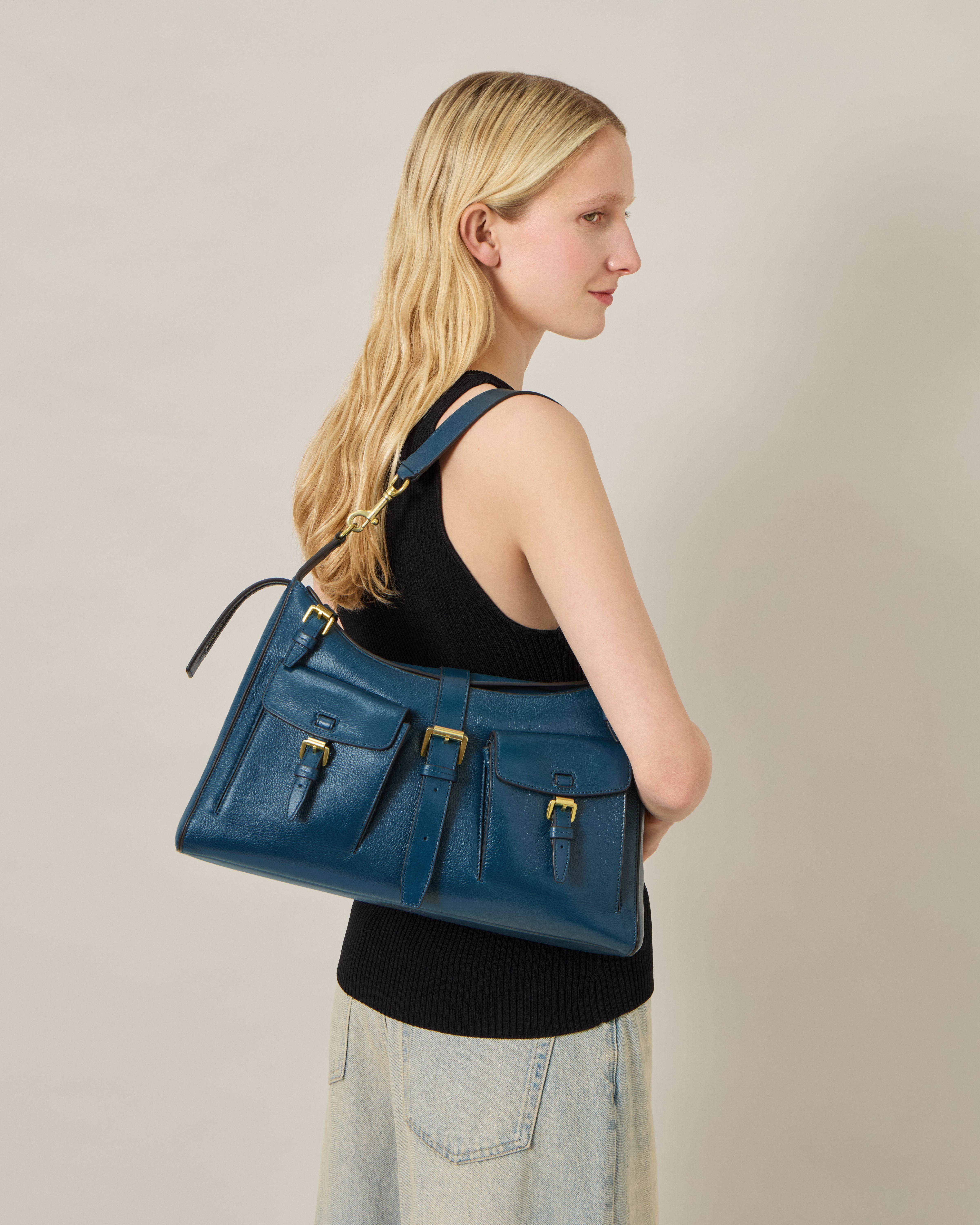 Mulberry | Roxanne Shoulder Bag | Out of the Blue High Shine Leather