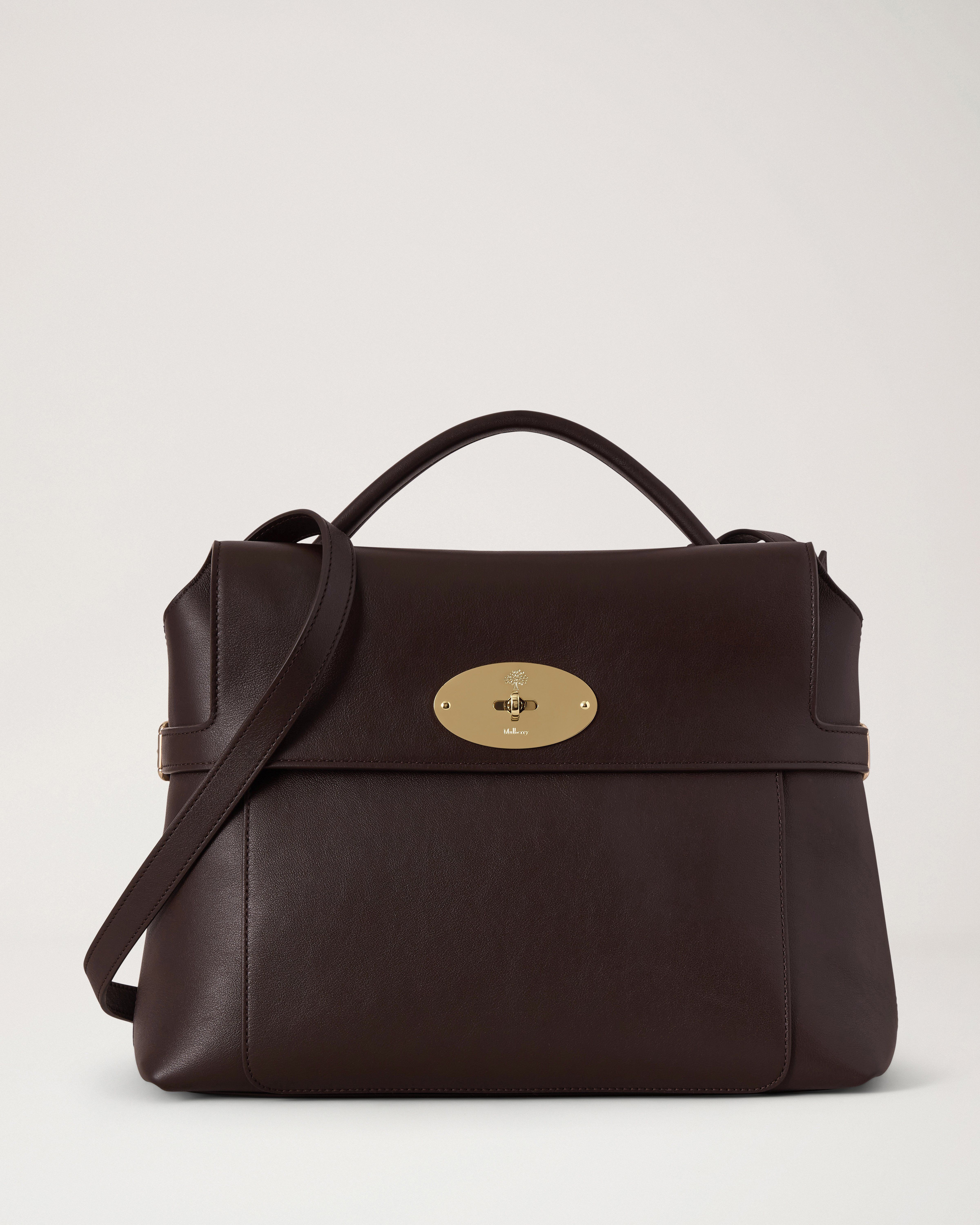 Stevie Top Handle - Ebony Supple Smooth Leather