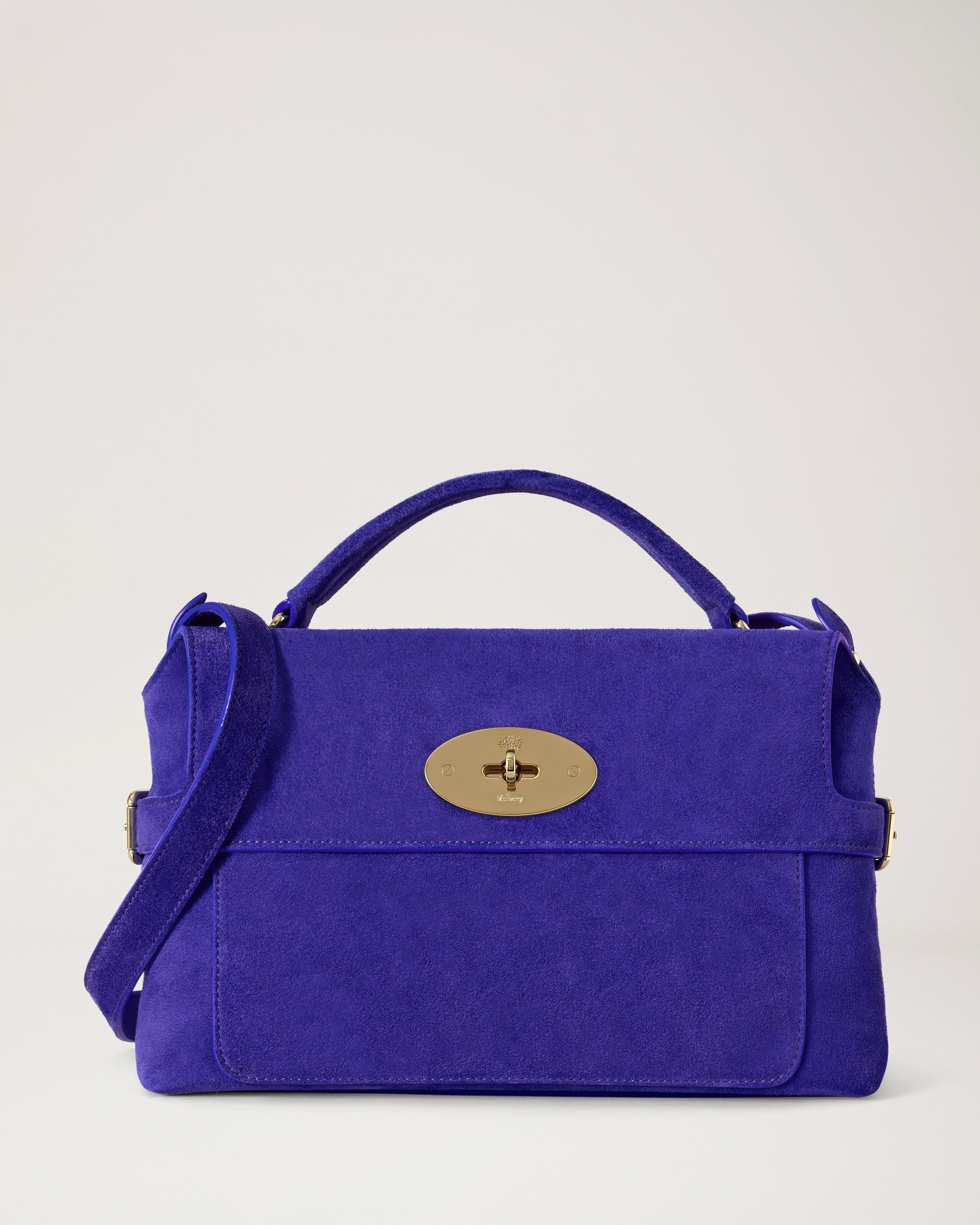 Mulberry | Small Stevie Top Handle | Royal Amethyst Suede | Women