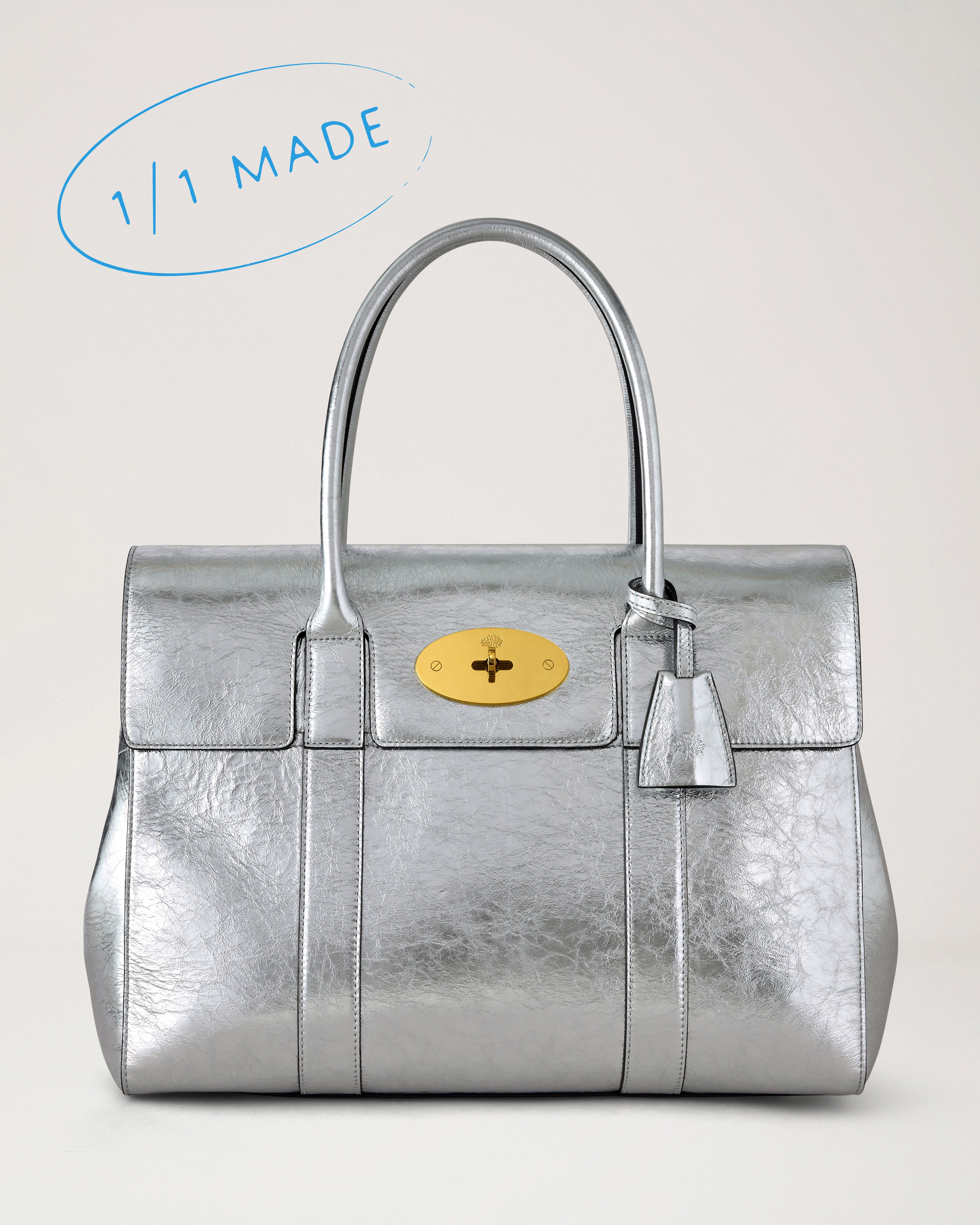 Mulberry | Bayswater Limited Edition | Silver Crinkled Metallic 