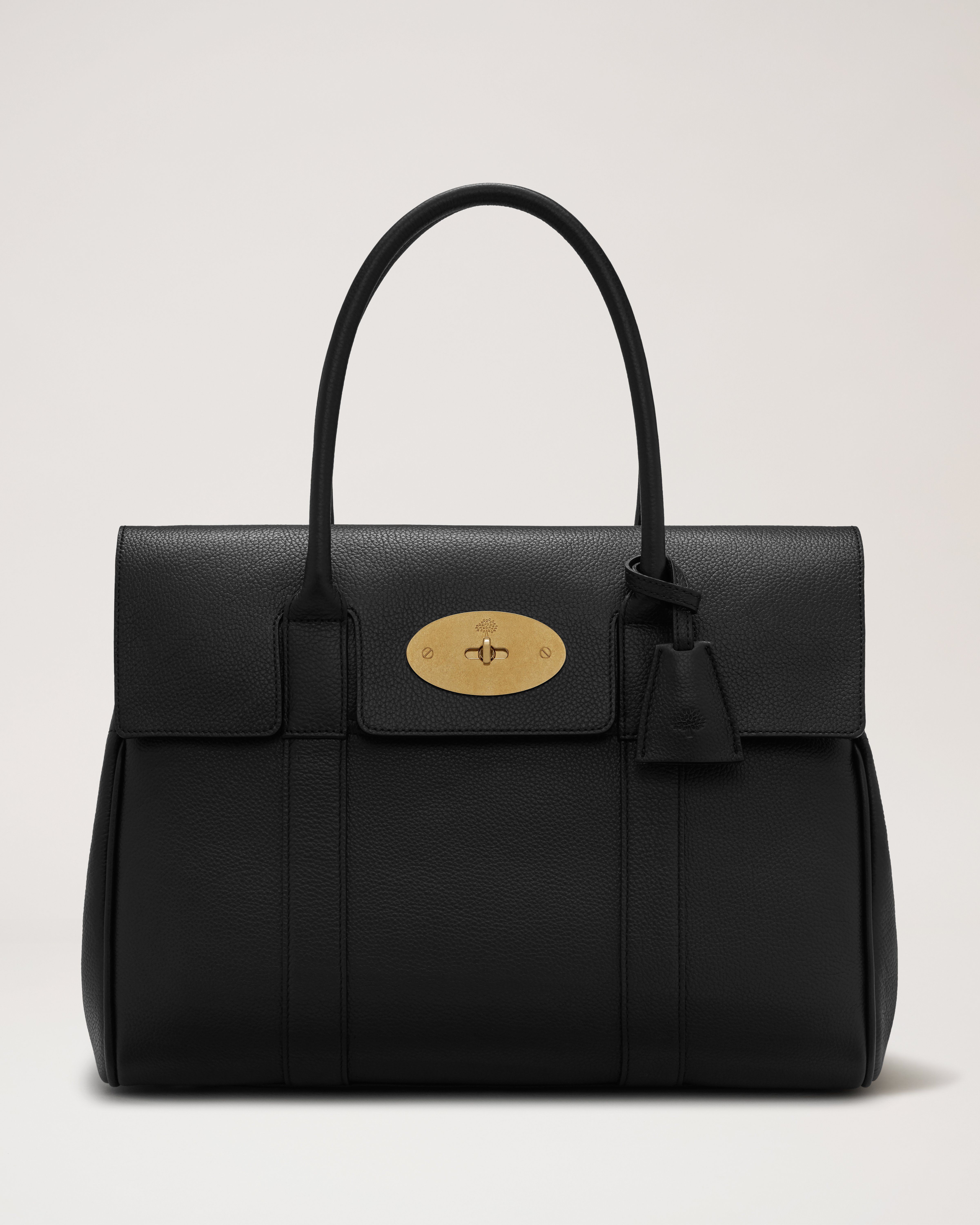 □ベイズウォーター□ MULBERRY マルベリー 黒 シボ革 レザーバッグ