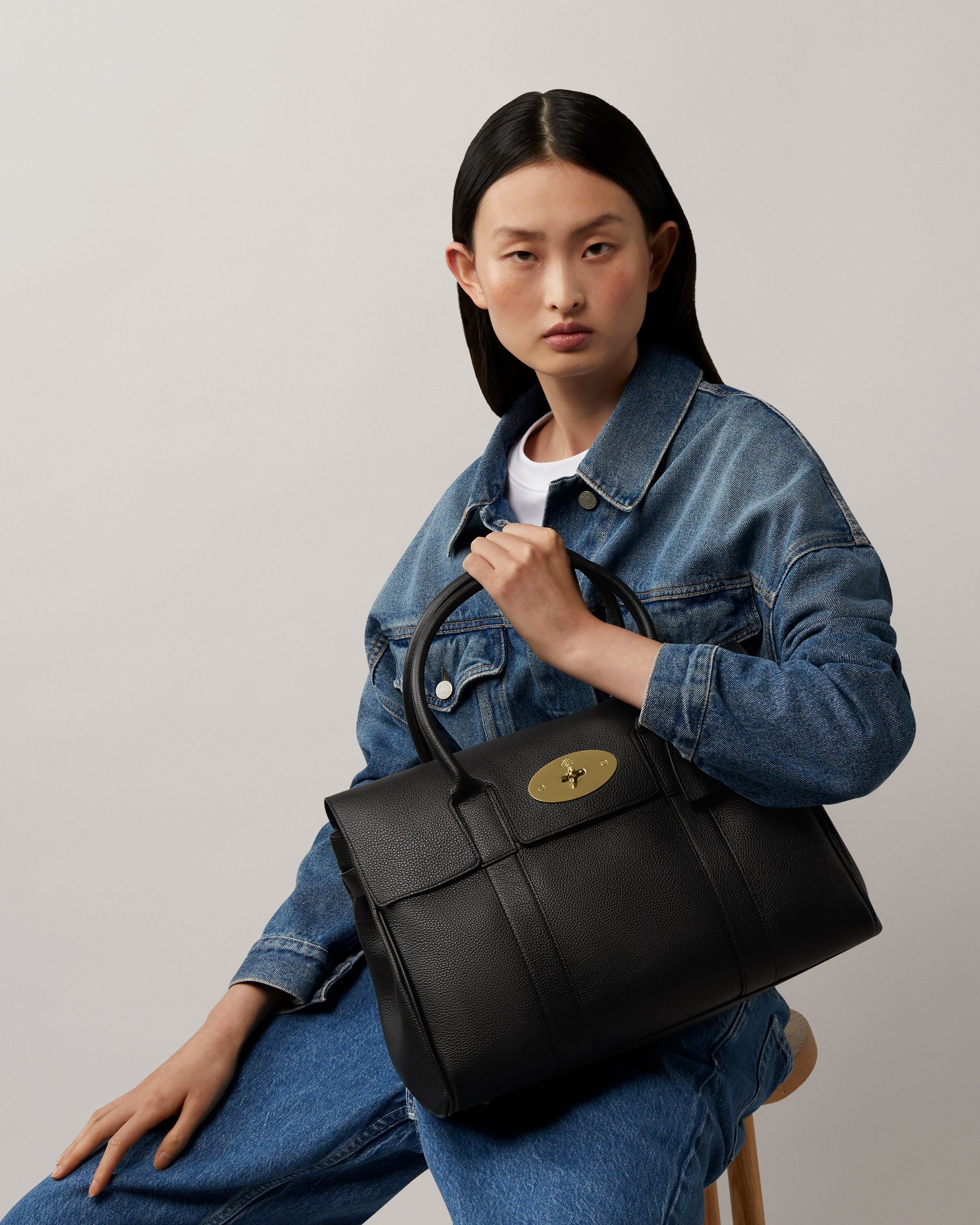 Mulberry | ベイズウォーター | ブラック-ブラス スモール Mulberry | ベイズウォーター | ブラック-ブラス スモール
