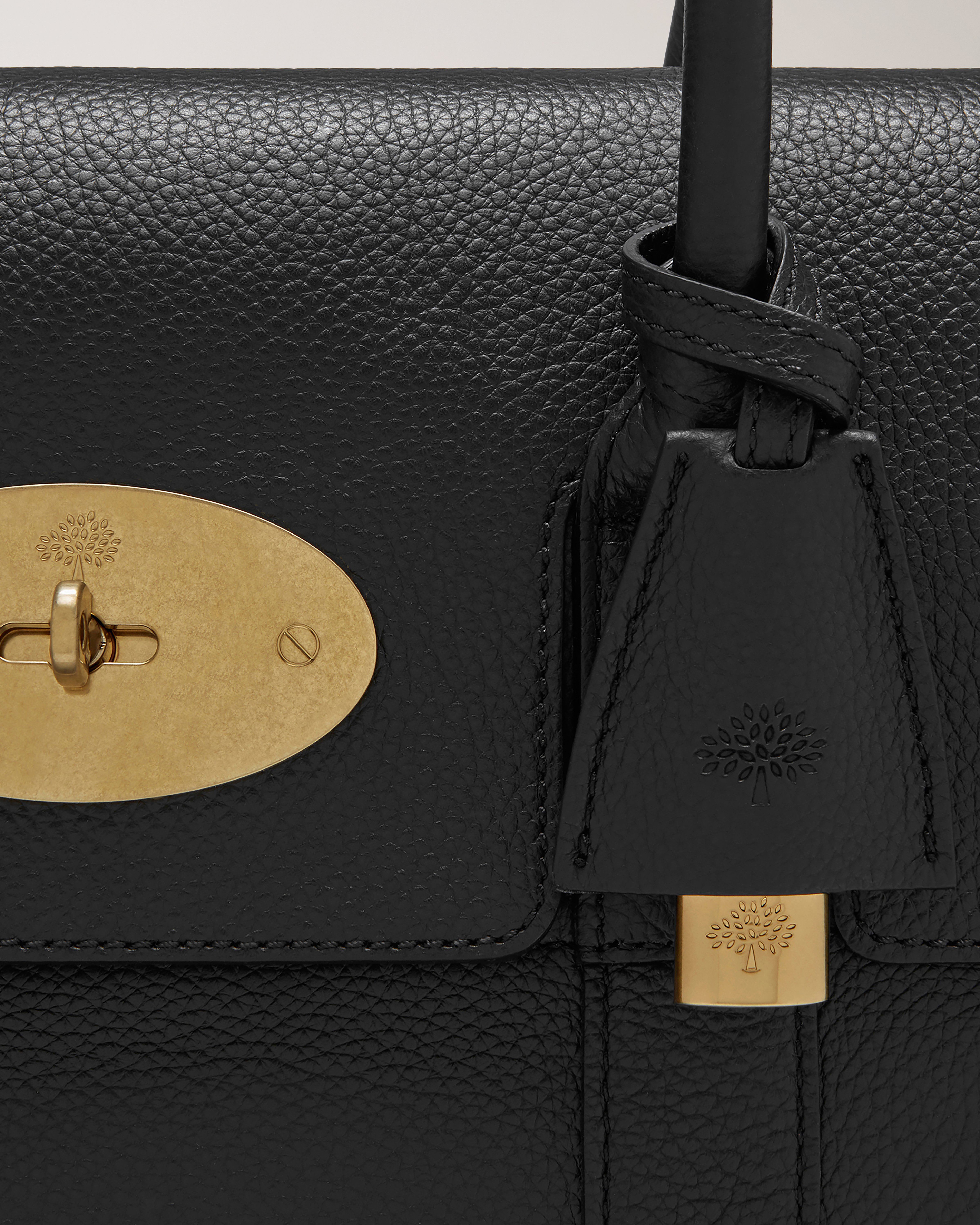 Bayswater | Black & Brass Small Classic Grain | Women | Mulberry