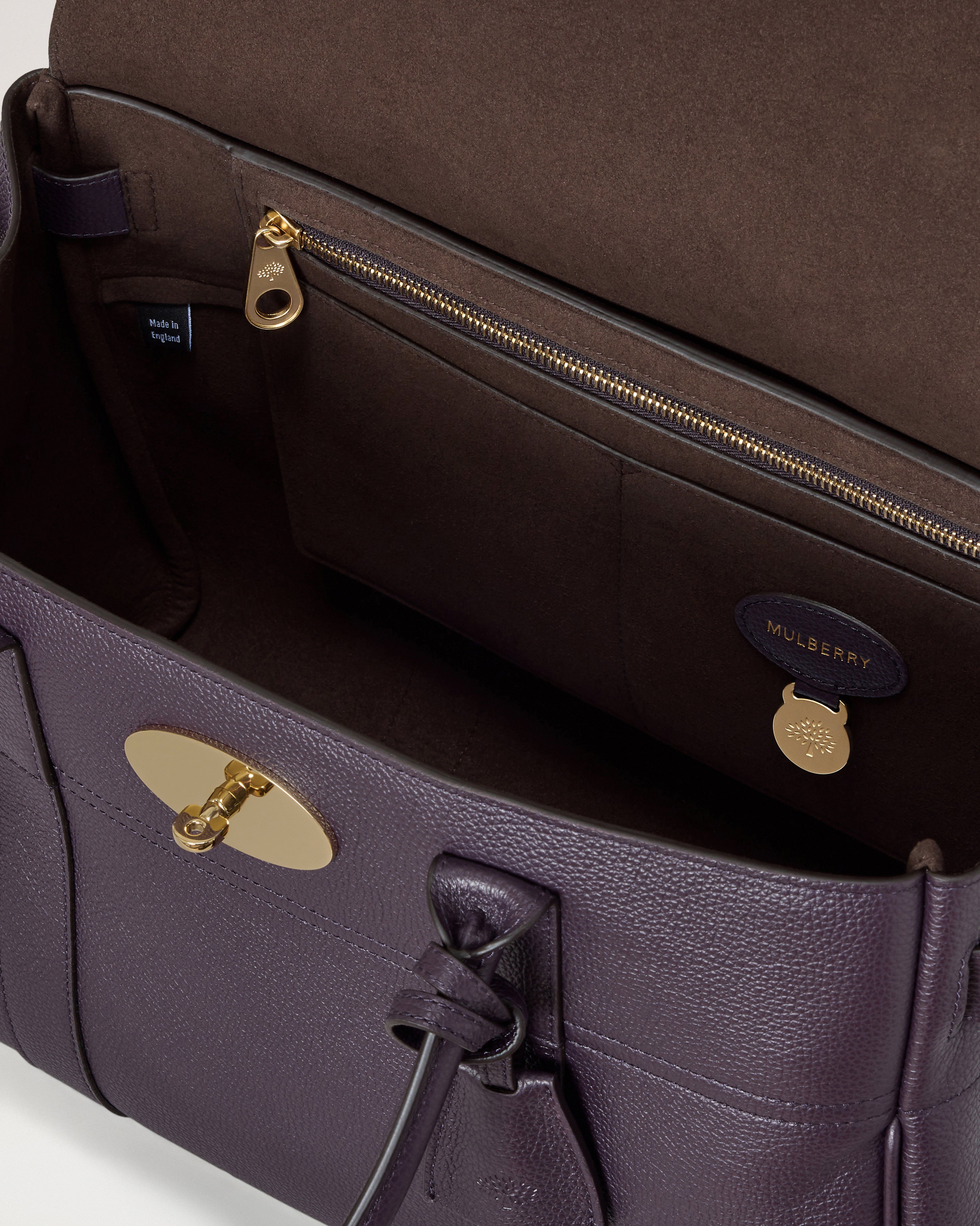 Mulberry | Bayswater | Deep Aubergine Small Classic Grain | Women