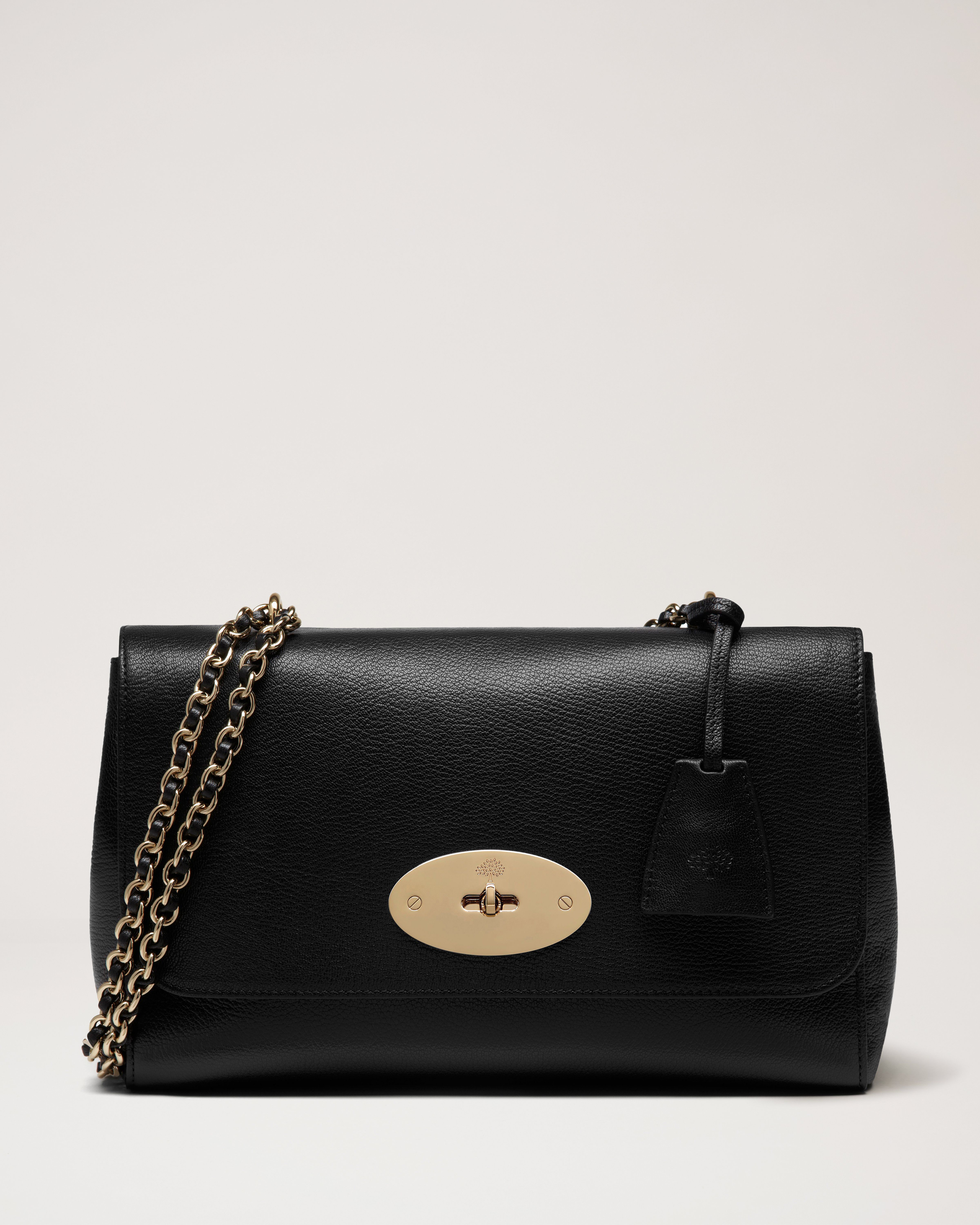 Mulberry New Medium Lily in Black Glossy Goat