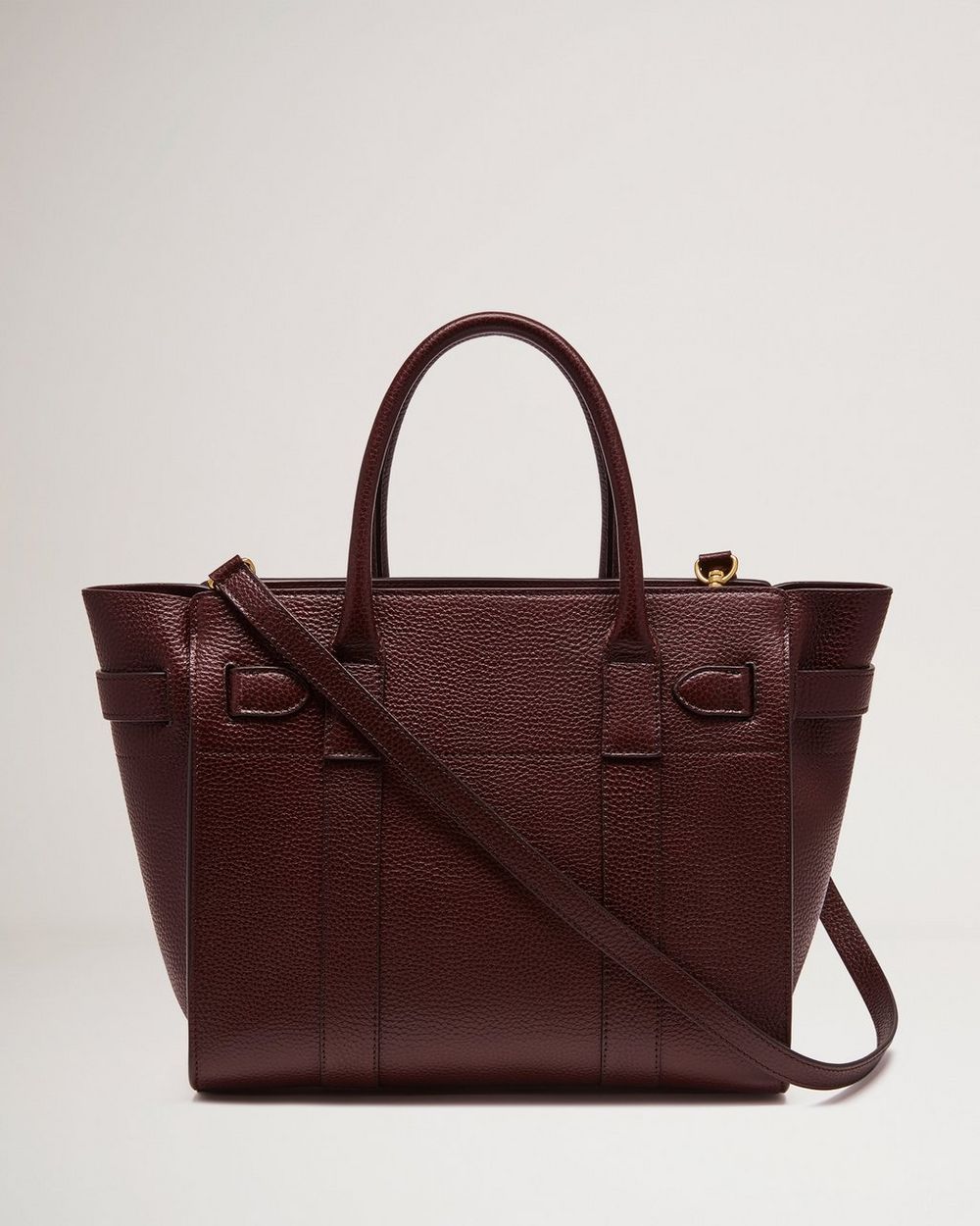 Small Zipped Bayswater | Oxblood Natural Grain Leather | Women | Mulberry