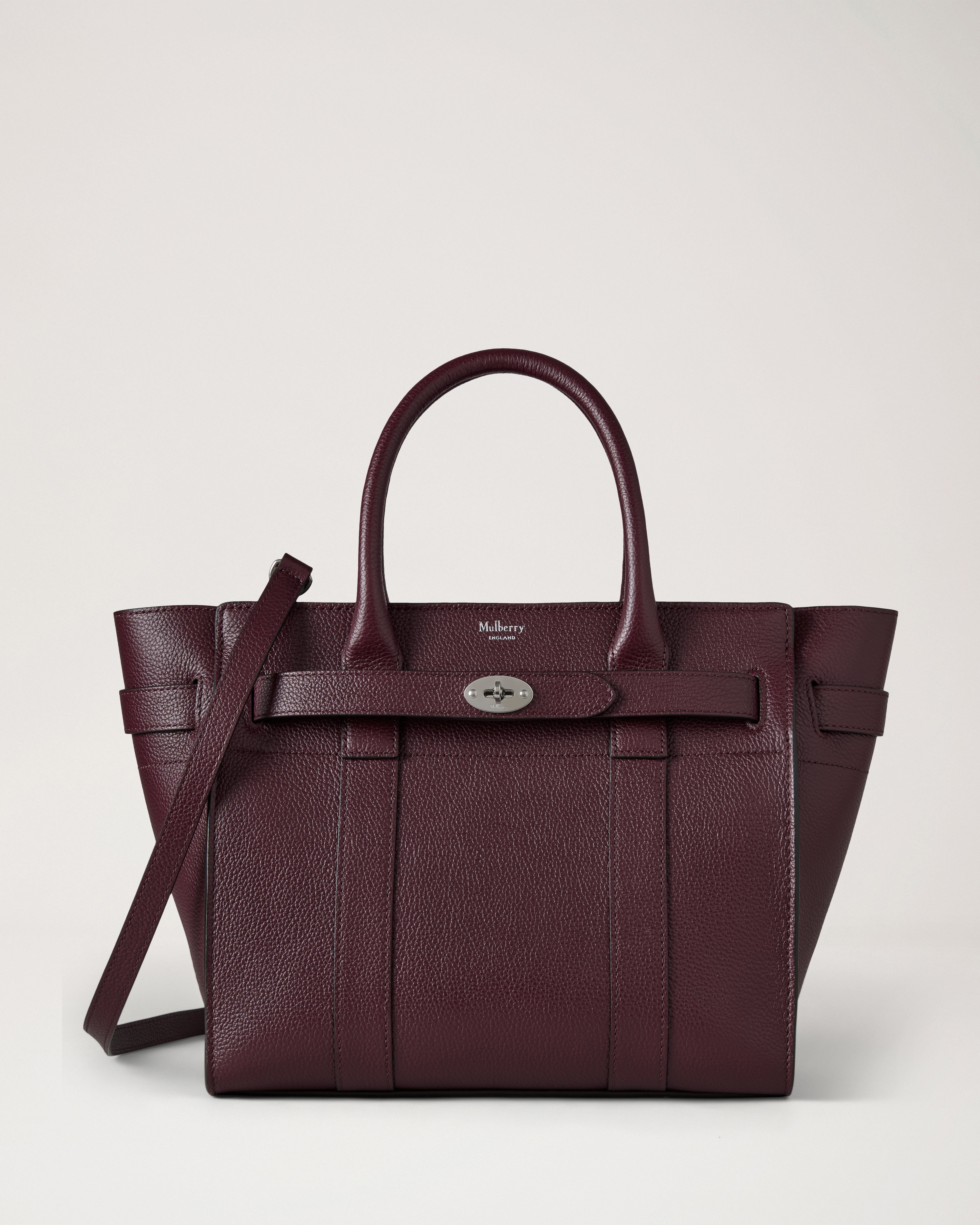 Mulberry スモールジップドベイズウォーター ブラックチェリー　【難あり】 Mulberry | スモール ジップド ベイズウォーター | ブラック