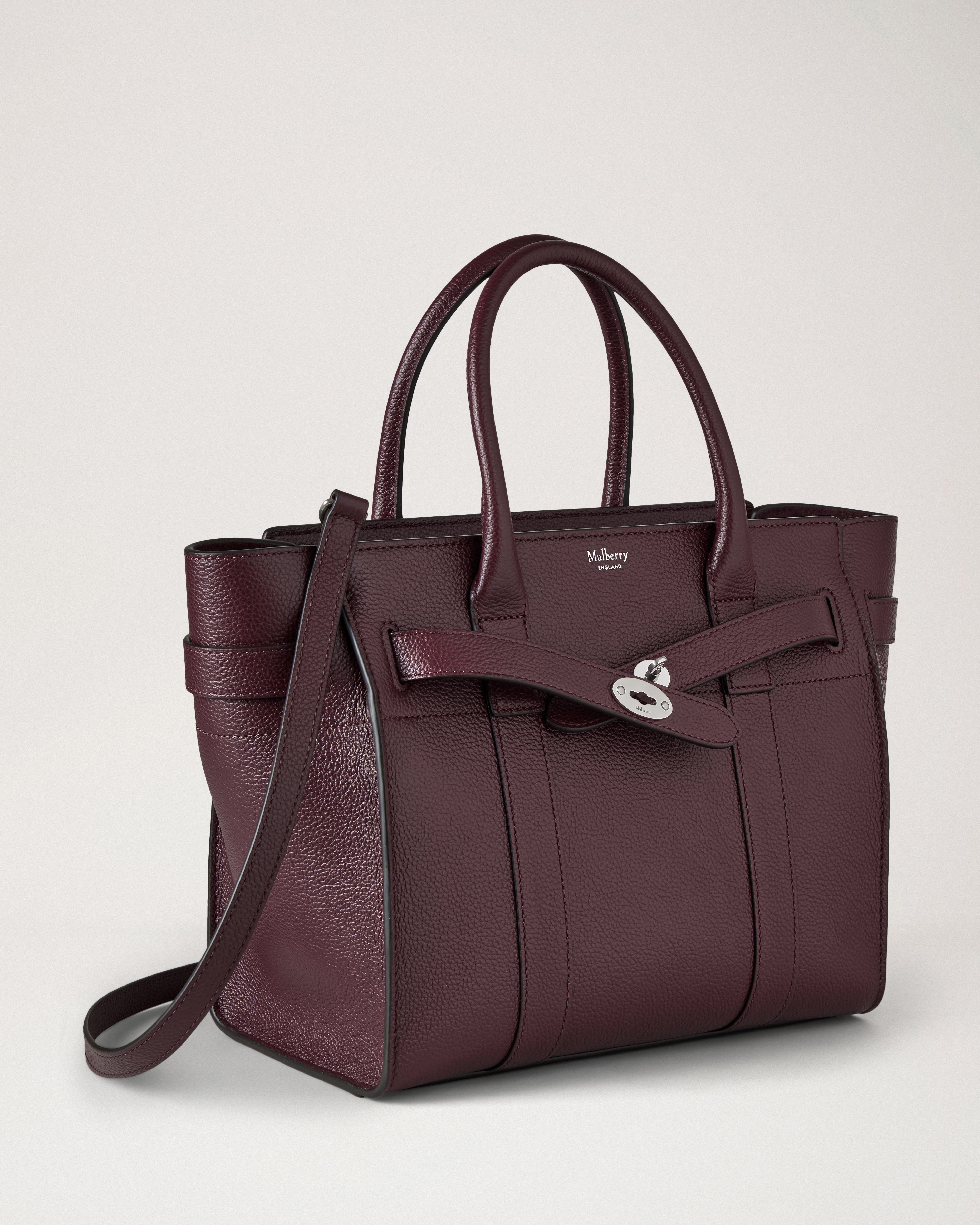 Mulberry スモールジップドベイズウォーター ブラックチェリー　【難あり】 Mulberry | スモール ジップド ベイズウォーター | ブラック