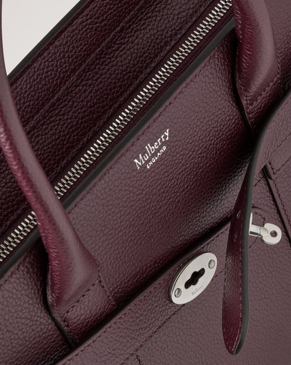 Mulberry | Small Zipped Bayswater | Black Cherry Small Classic Grain