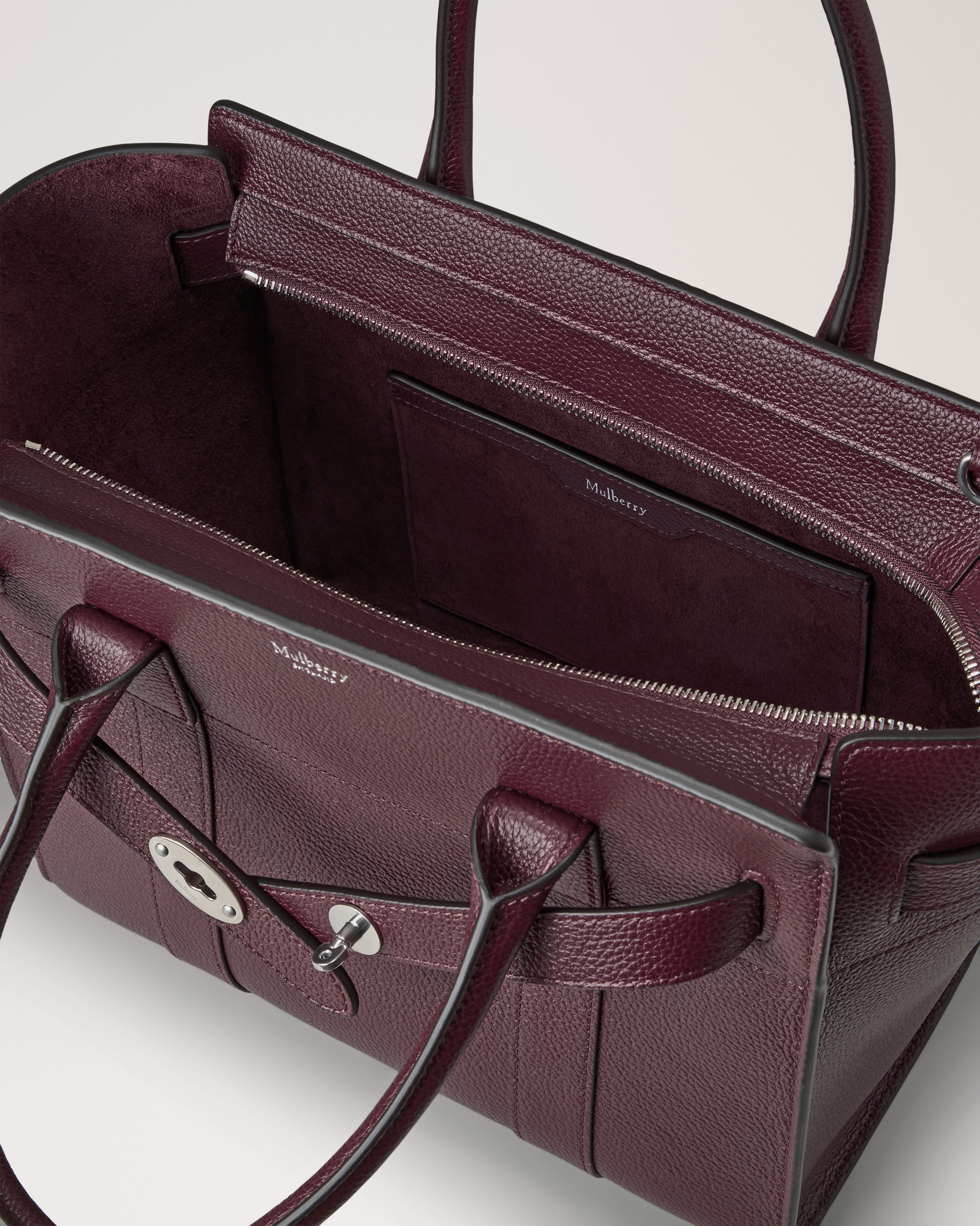 Mulberry スモールジップドベイズウォーター ブラックチェリー　【難あり】 Mulberry | スモール ジップド ベイズウォーター | ブラック