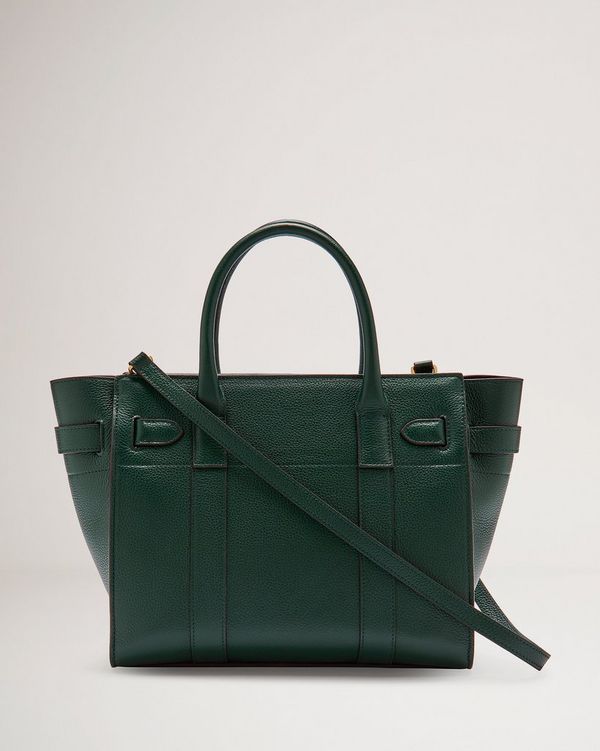 Small Zipped Bayswater | Mulberry Green Small Classic Grain | Bayswater ...