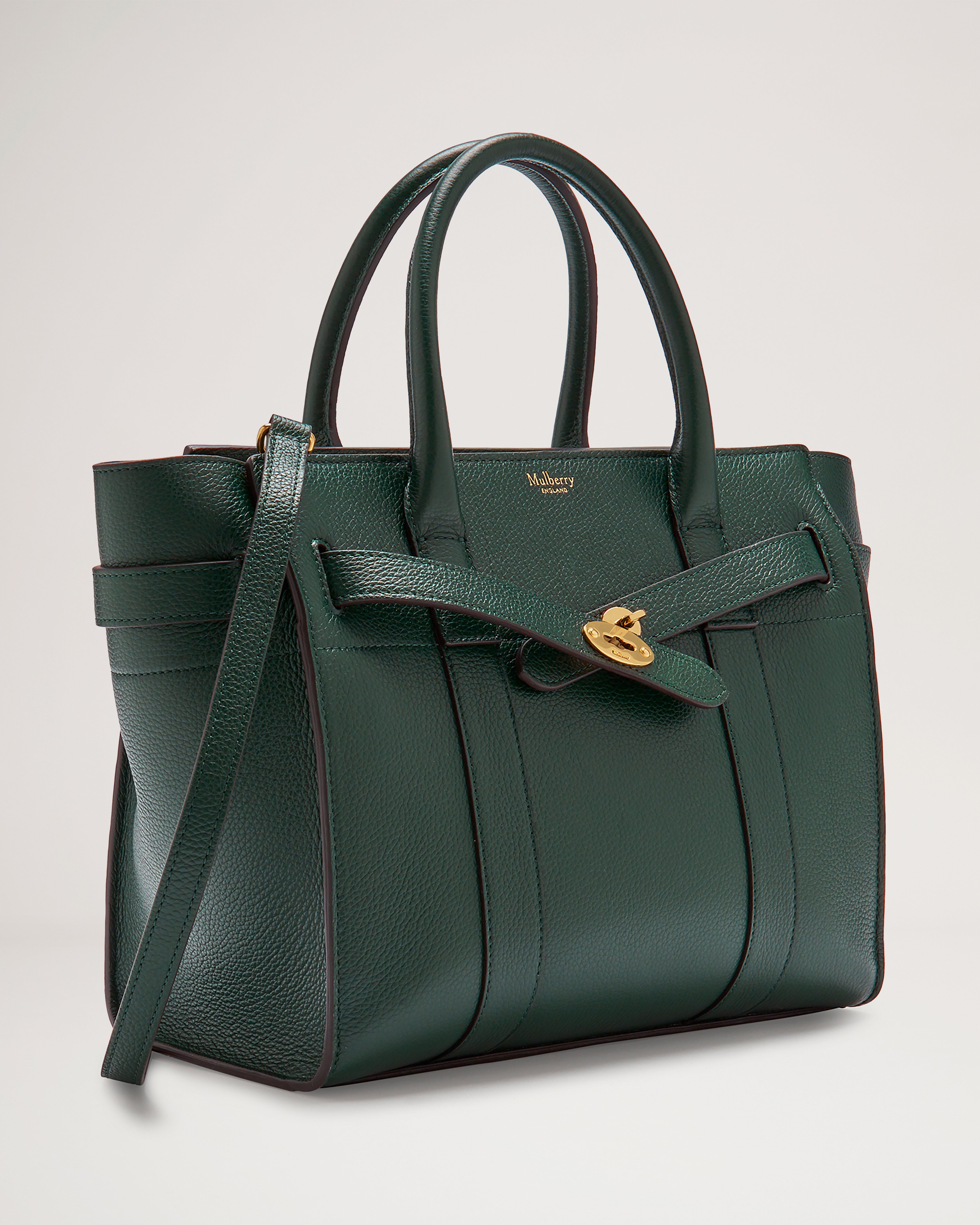 Small Zipped Bayswater | Mulberry Green Small Classic Grain | Bayswater ...