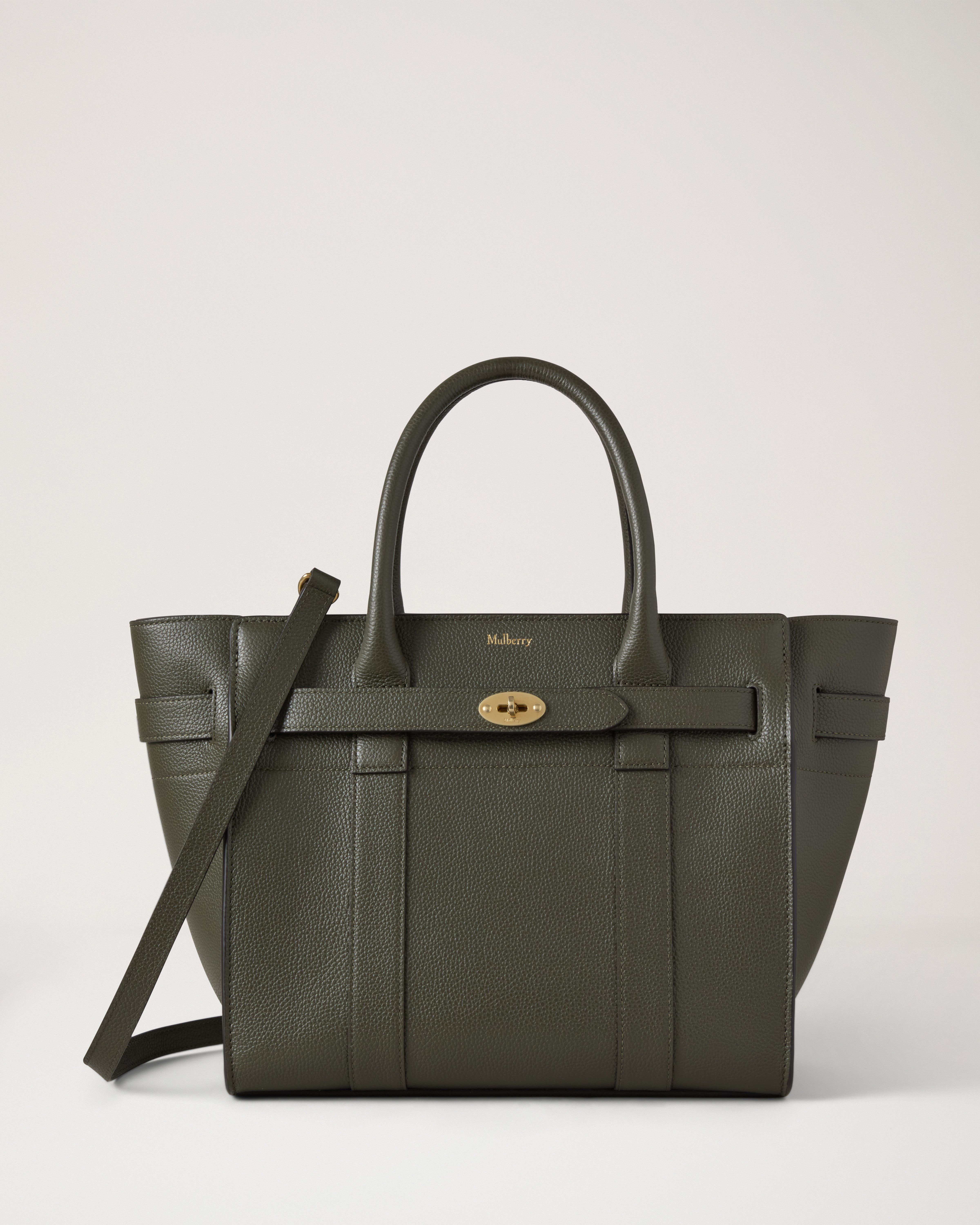 Mulberry | Small Zipped Bayswater | Juniper Green Small Classic Grain