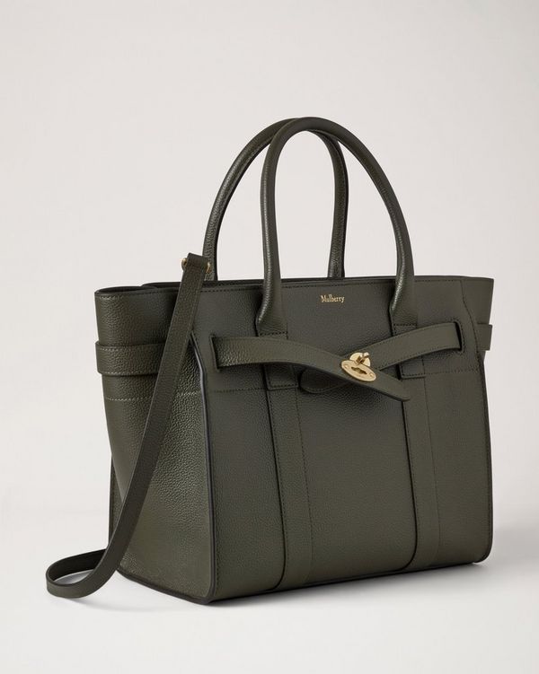 Mulberry | Small Zipped Bayswater | Juniper Green Small Classic Grain