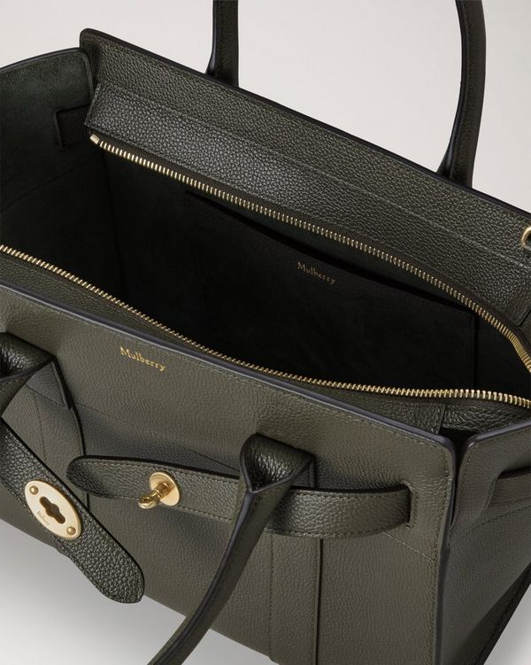 シェリー Mulberry | Small Zipped Bayswater | Juniper Green Small Classic Grain