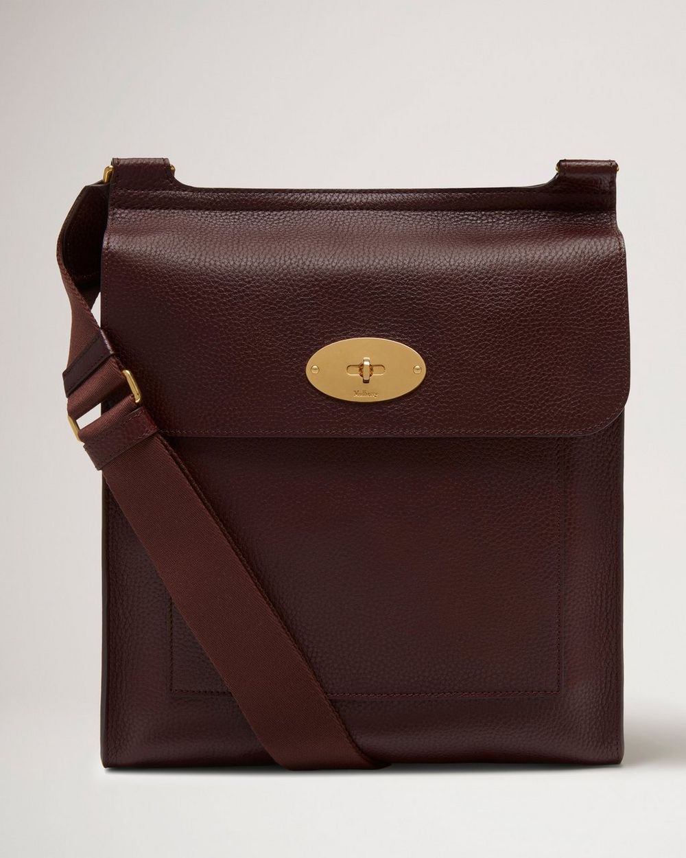 Antony Messenger Oxblood Natural Grain Leather Men Mulberry