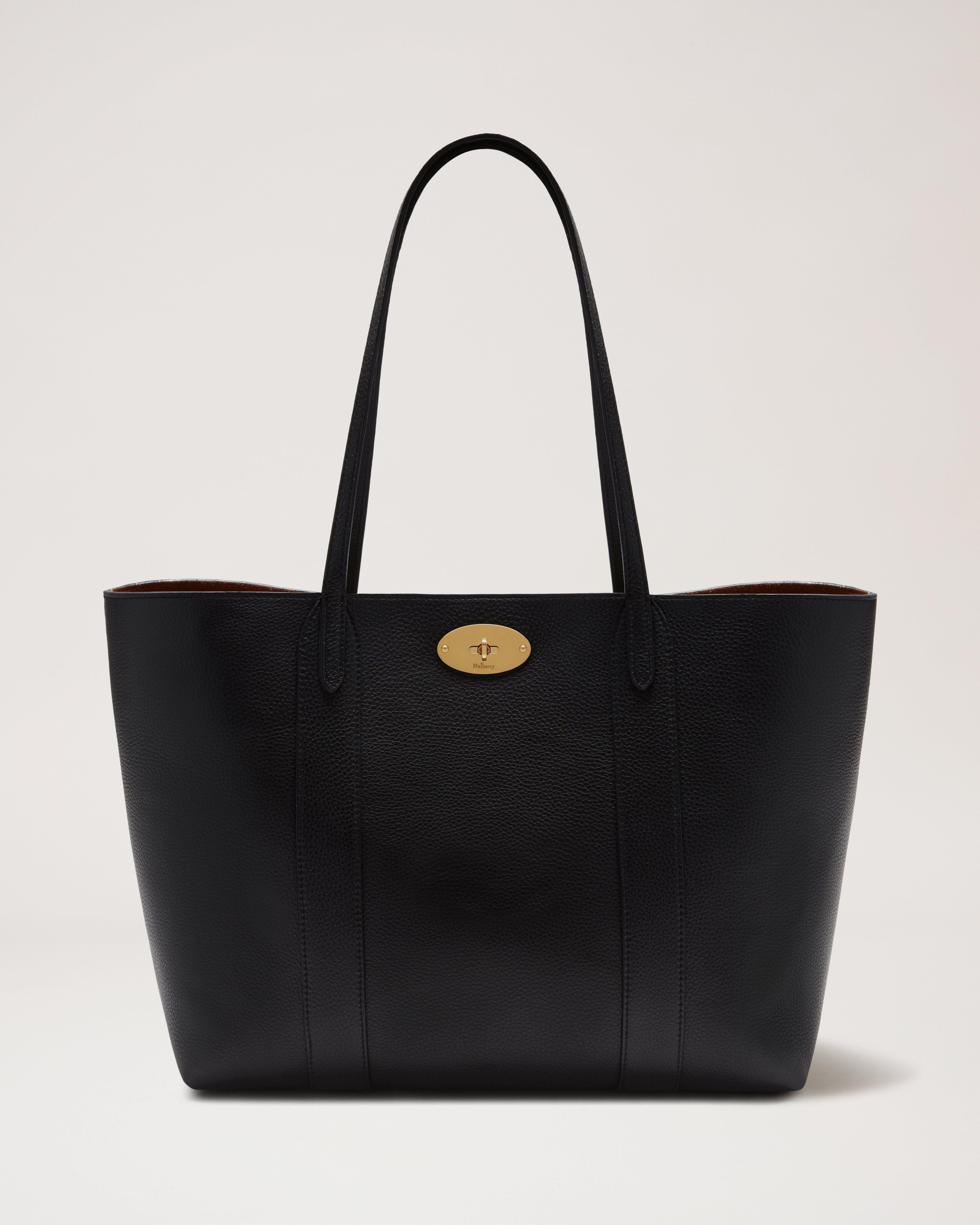 Mulberry Black Small Classic Grain Bayswater Double Zip Tote Bag - Yoogi's  Closet