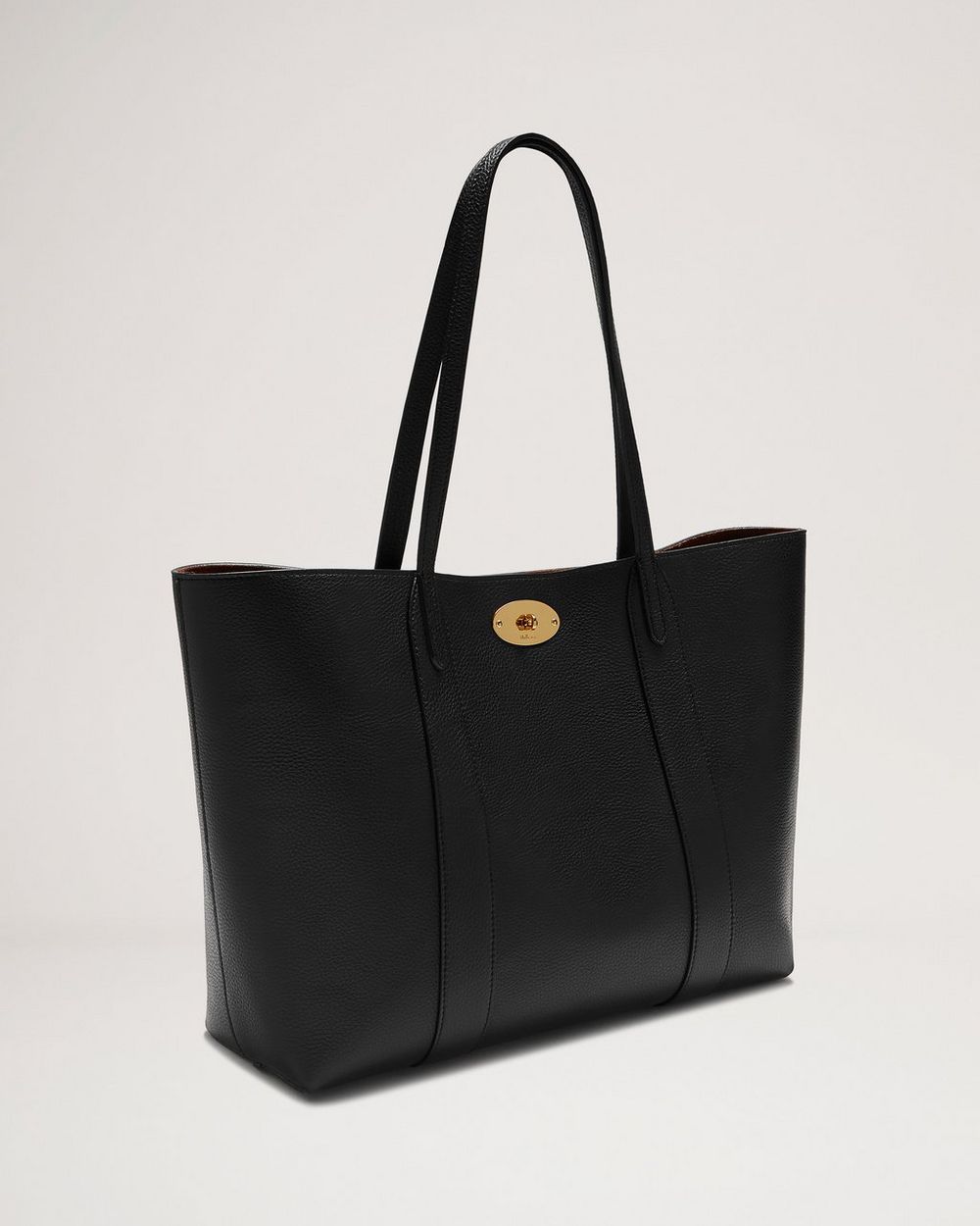 Vintage Mulberry Scotch Grain Leather Handbag Brandy Black Tote Purse Bag
