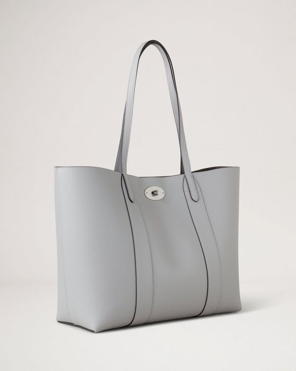 Bayswater Tote Pale Grey Small Classic Grain Women Mulberry