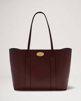 Bayswater Tote Burgundy Small Classic Grain Women Mulberry