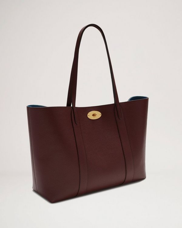 Bayswater Tote Burgundy Small Classic Grain Women Mulberry